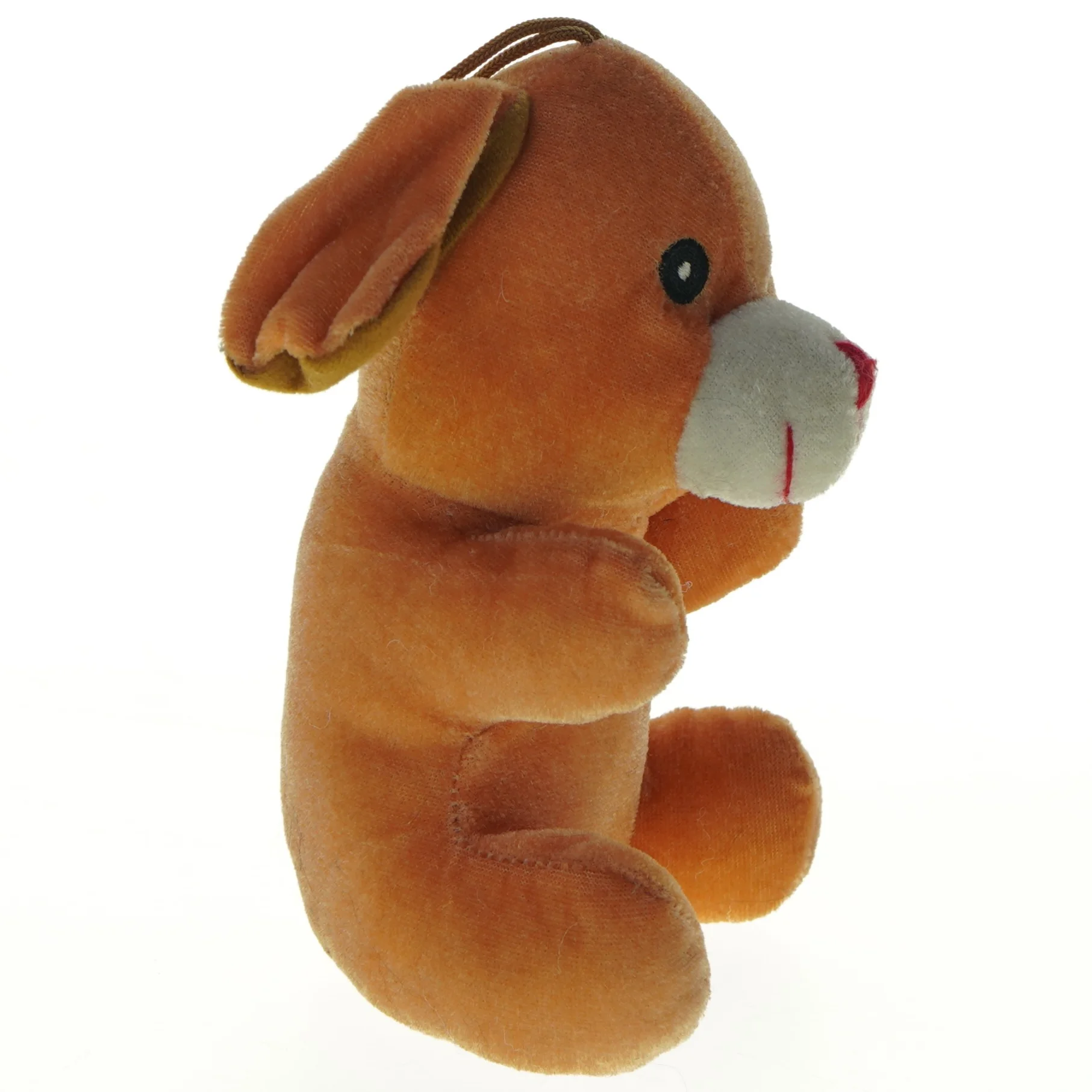 Orange tøjdyr hund (str. 18 cm)