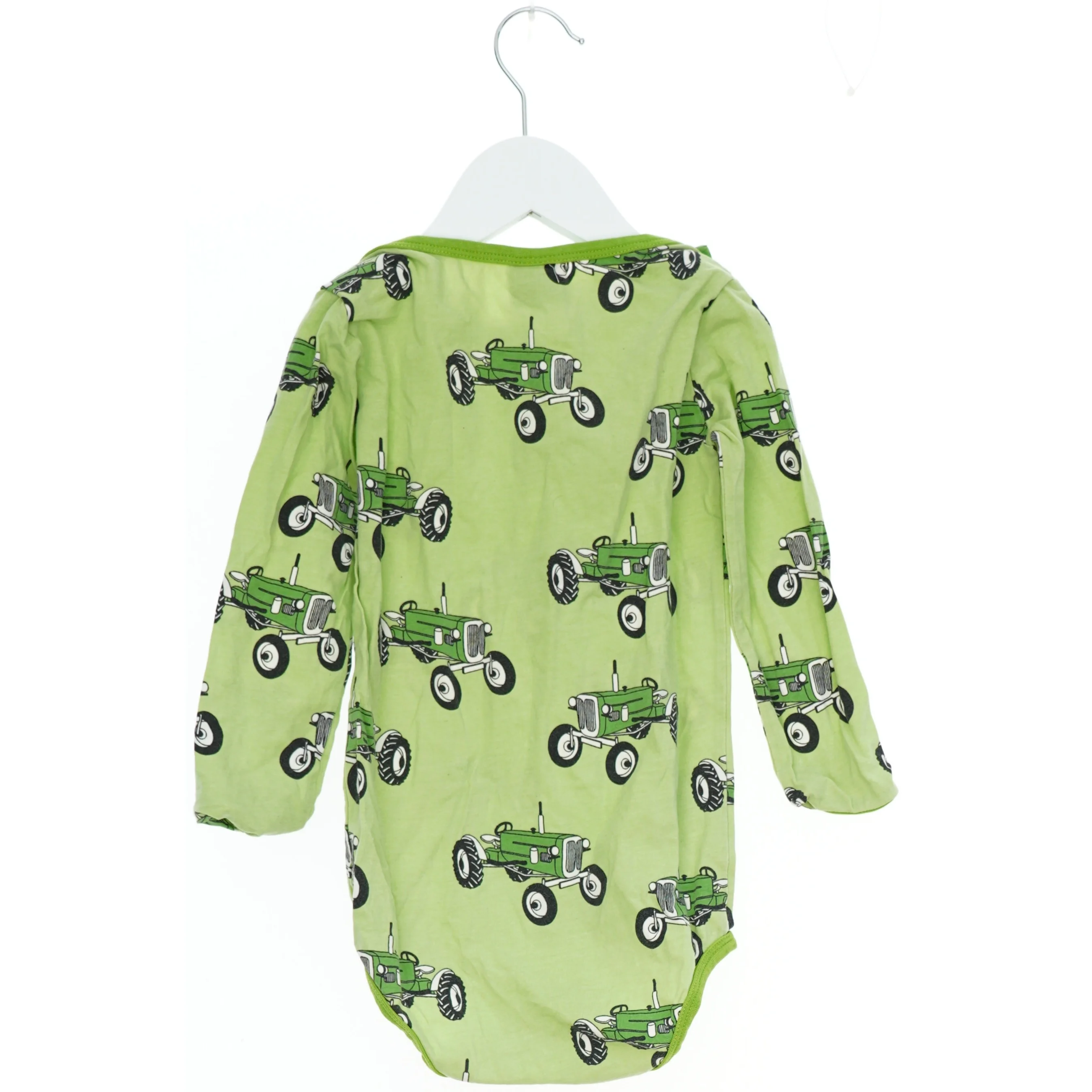 Grøn bodystocking med traktor print fra Småfolk (str. 98)