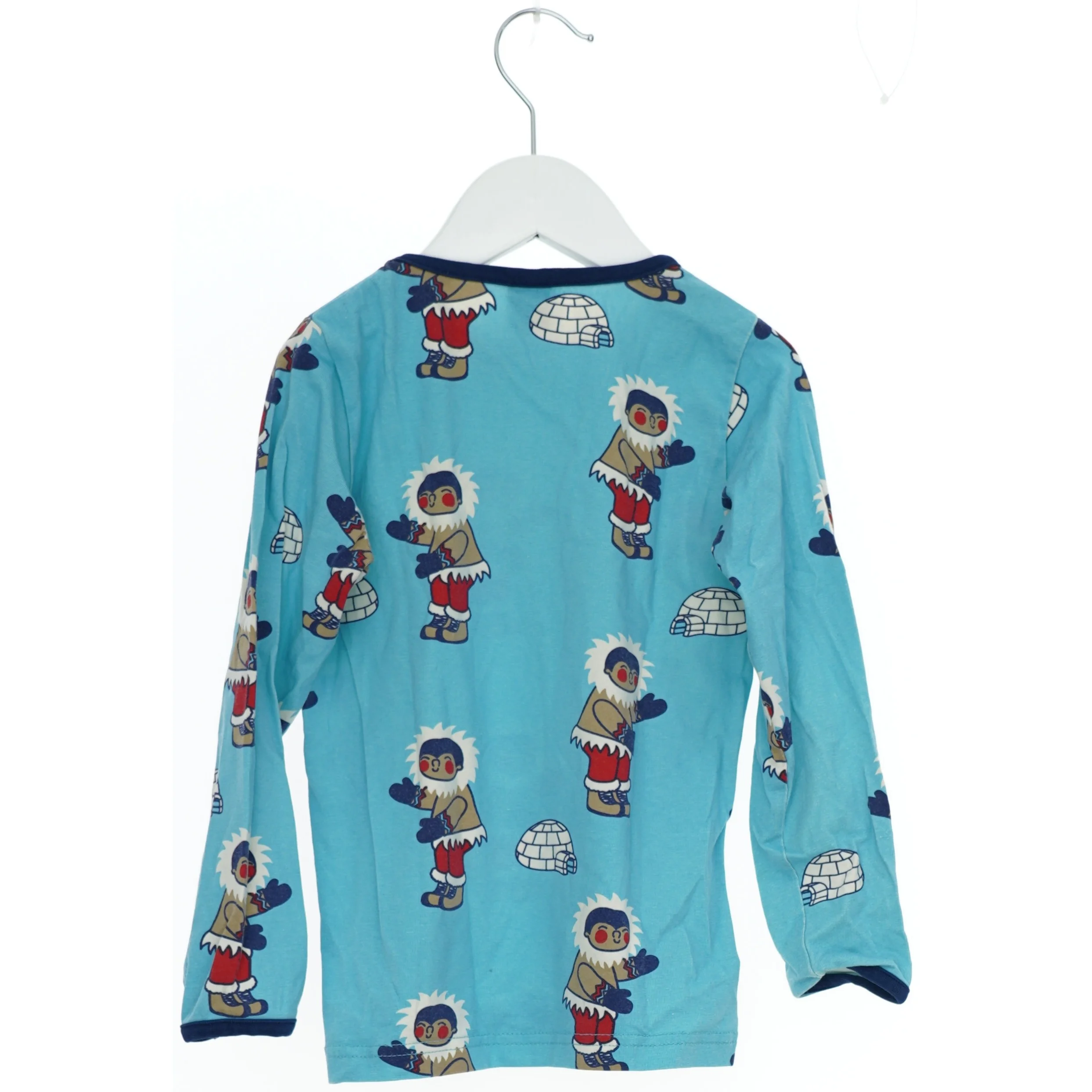 Langærmet bluse med inuit og igloer fra Småfolk (str. 104)