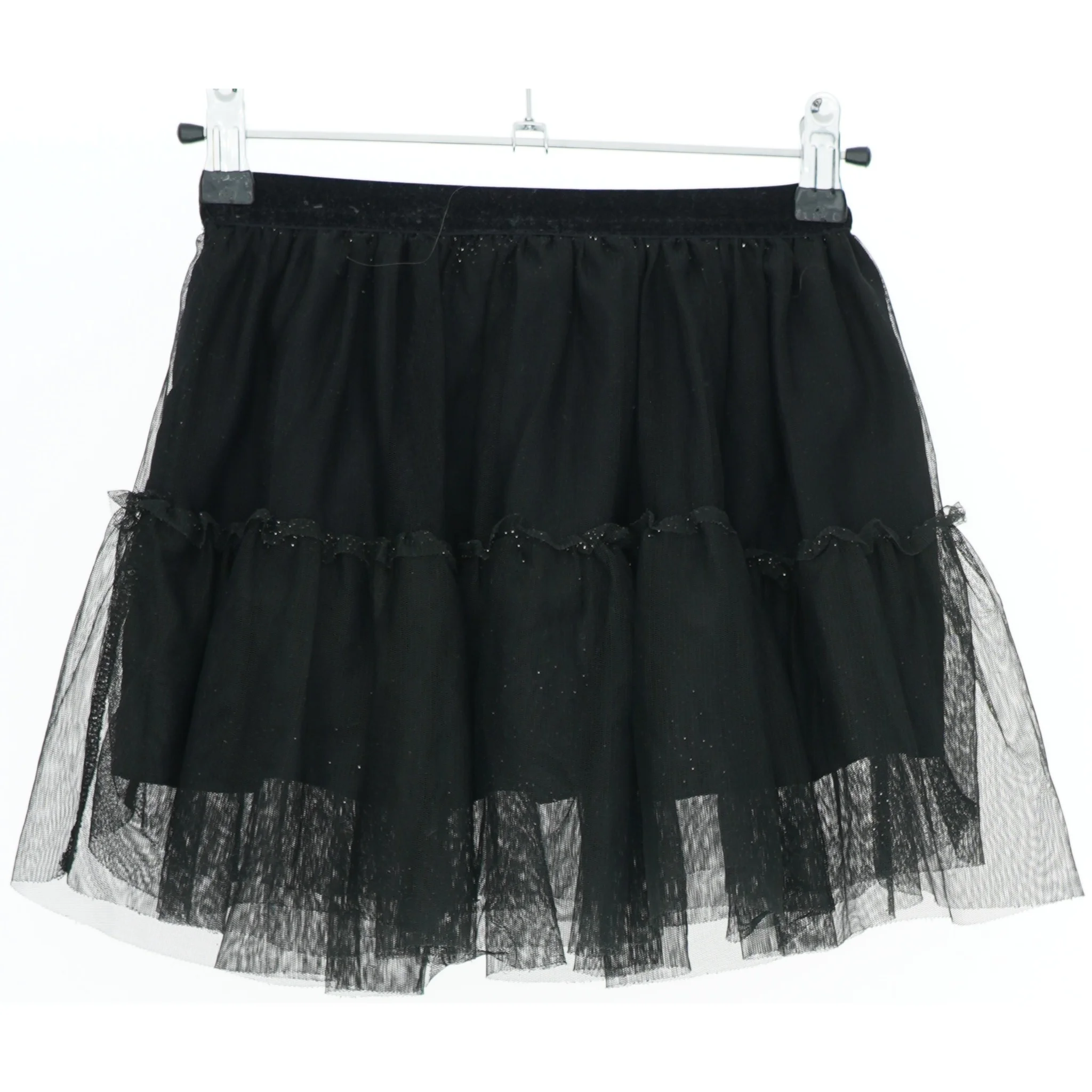 Sort tyl nederdel med flæser fra H&M (str. 116)