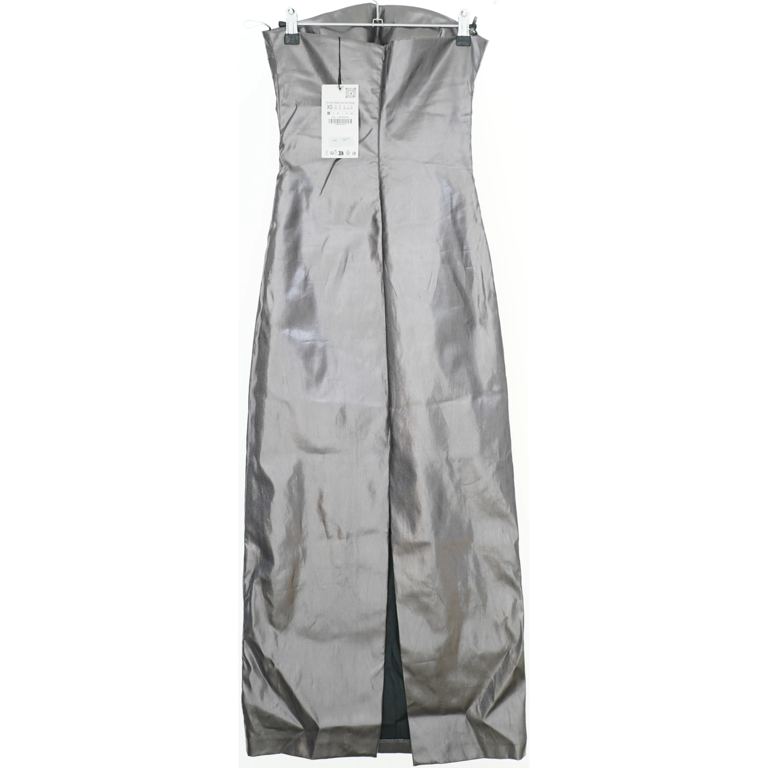 Lang sølvfarvet kjole fra Zara (str. XS)