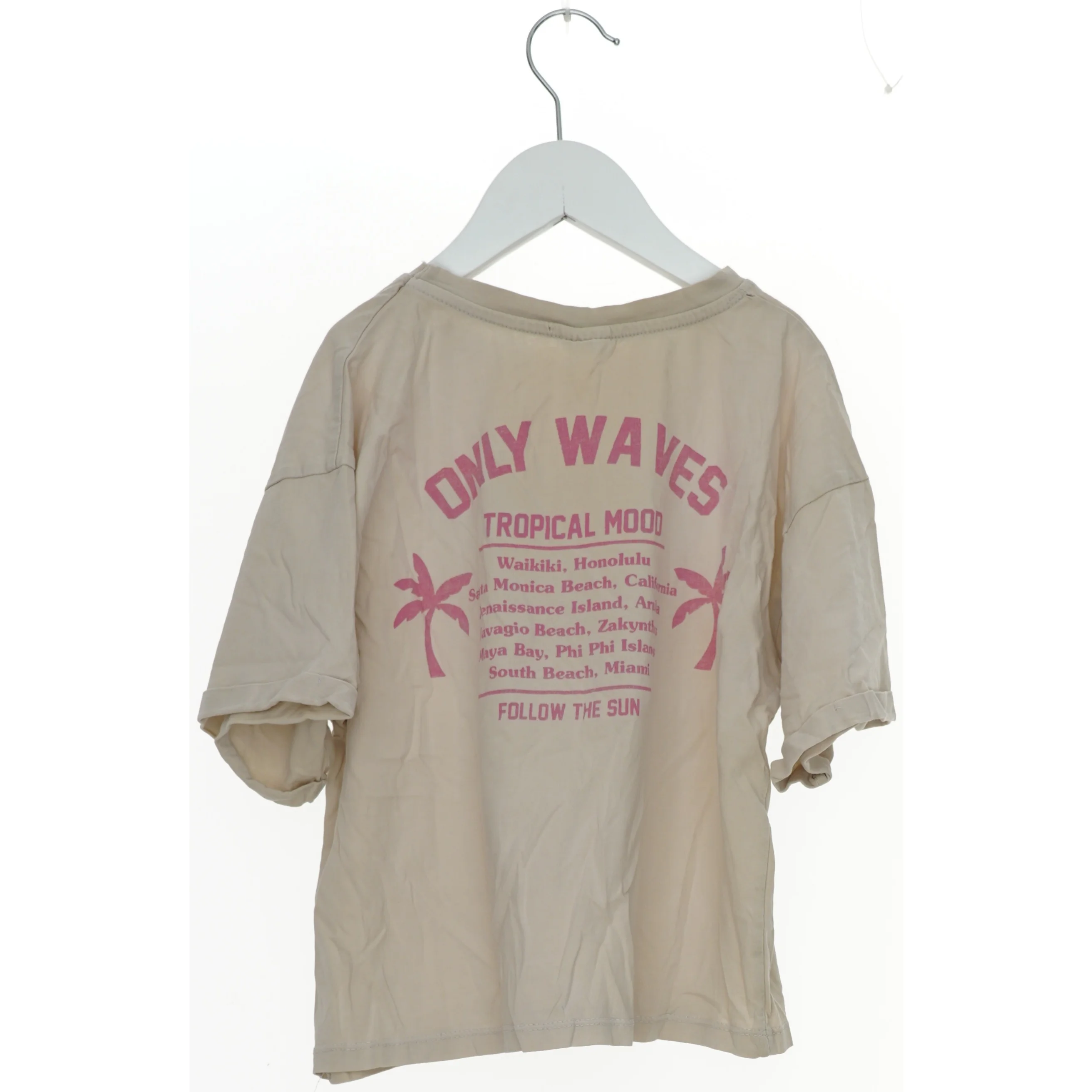 Beige T-shirt med palmetræ print fra Zara (str. 140)