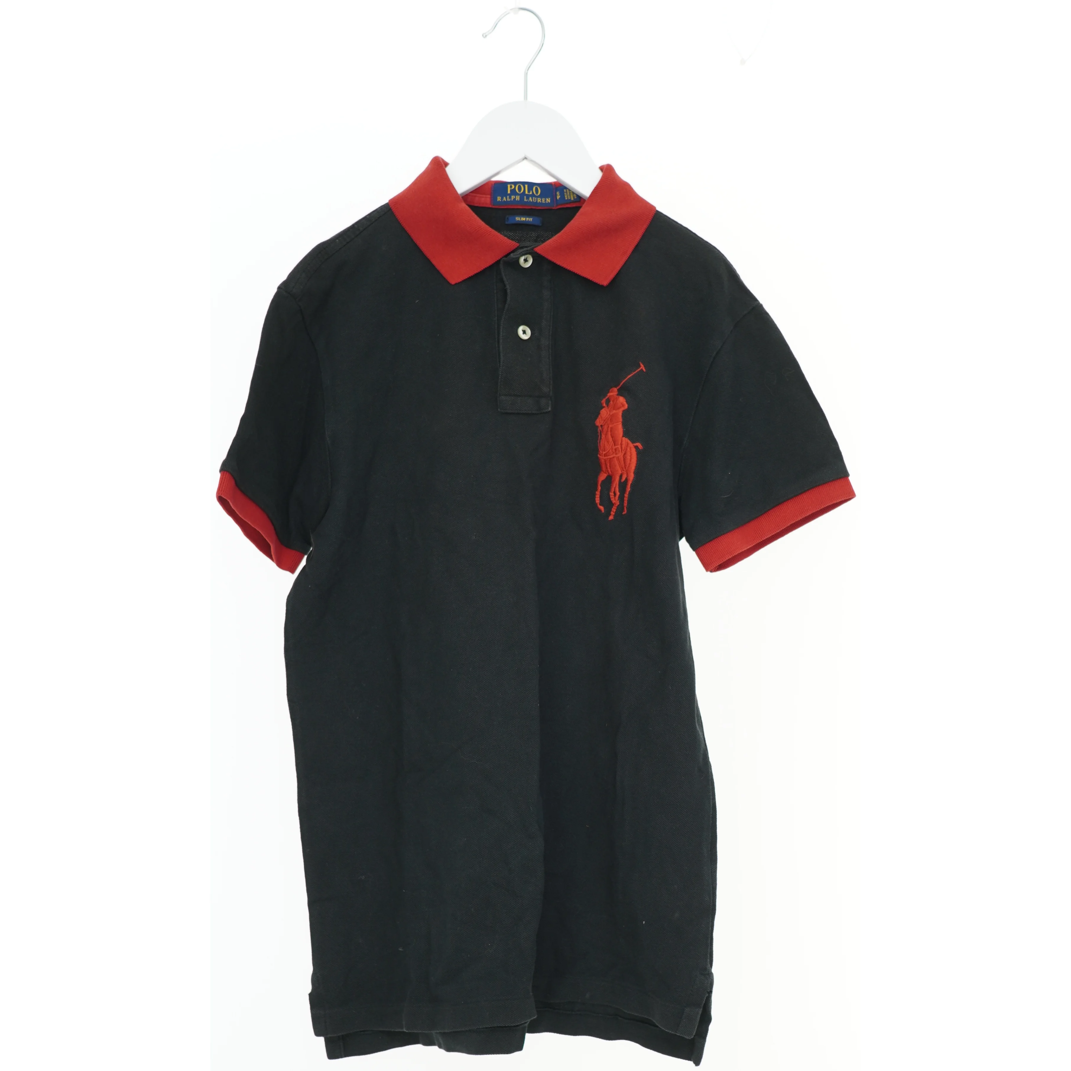 Ralph Lauren Sort polo T-shirt med rød krave fra Ralph Lauren (str. 170)