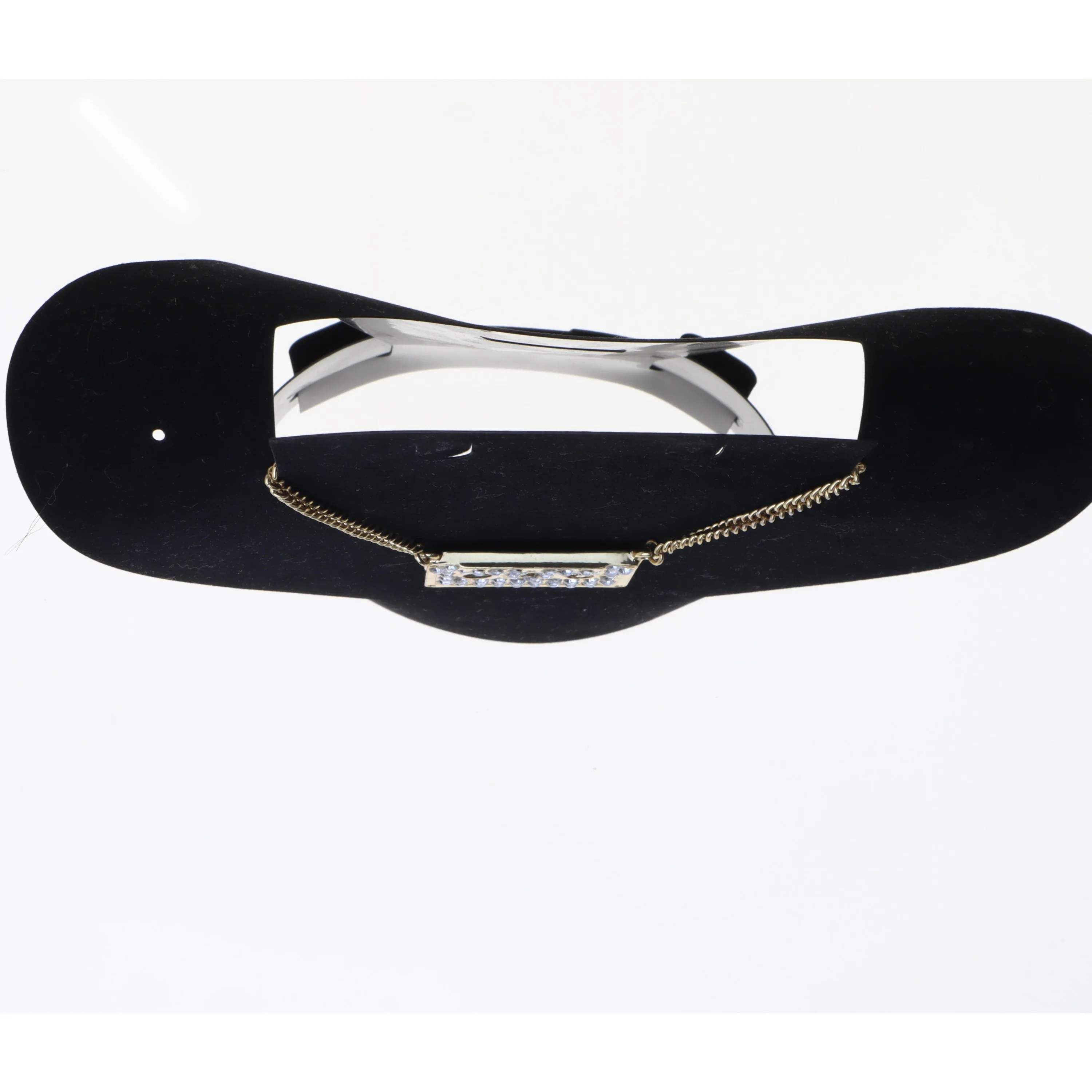 Guldfarvet halskæde med kassettebånd vedhæng (str. 65 cm)