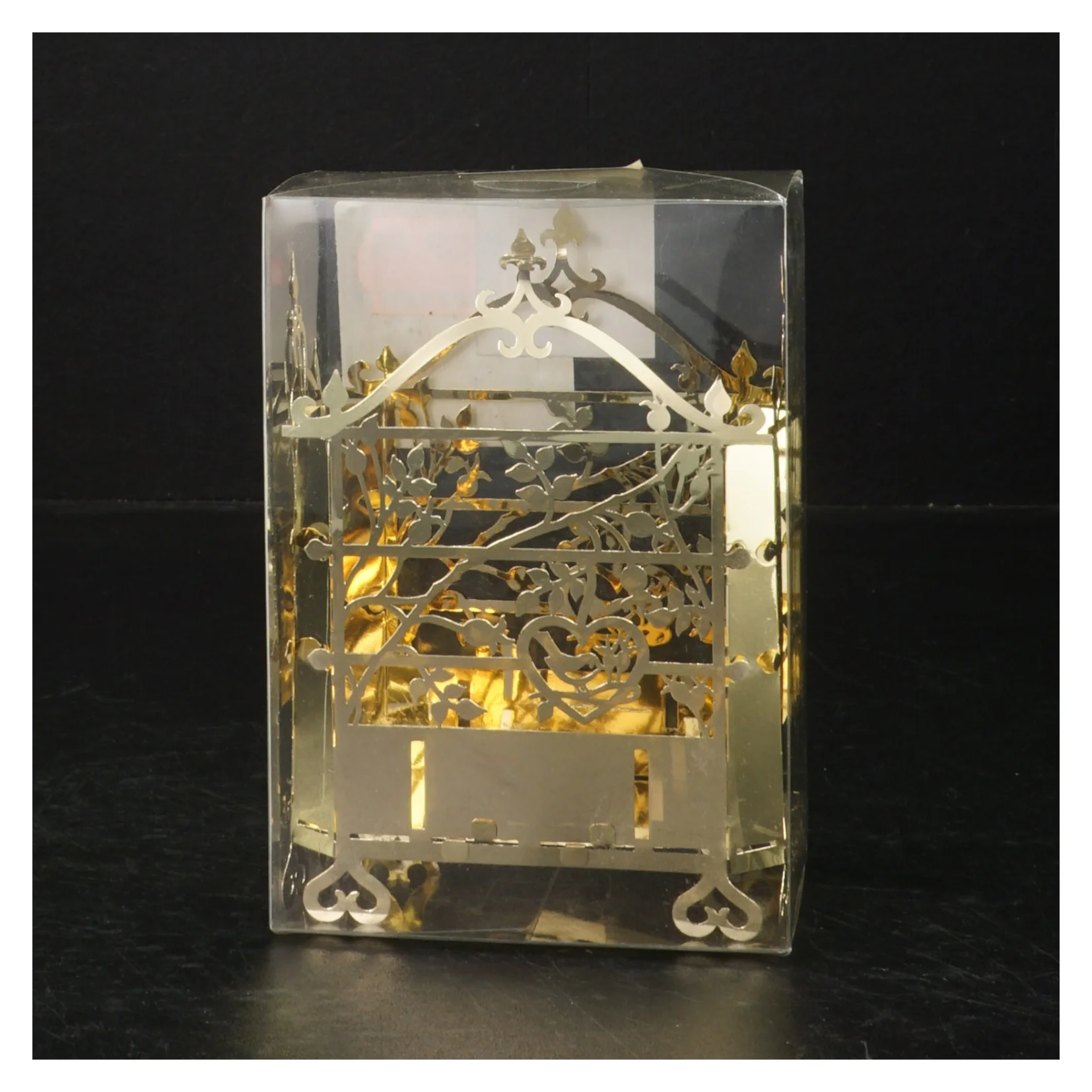 Gennemsigtig julepynt med guldfarve