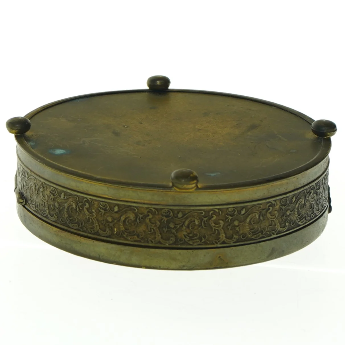 Antik messing æske (str. 12 x 4 cm)