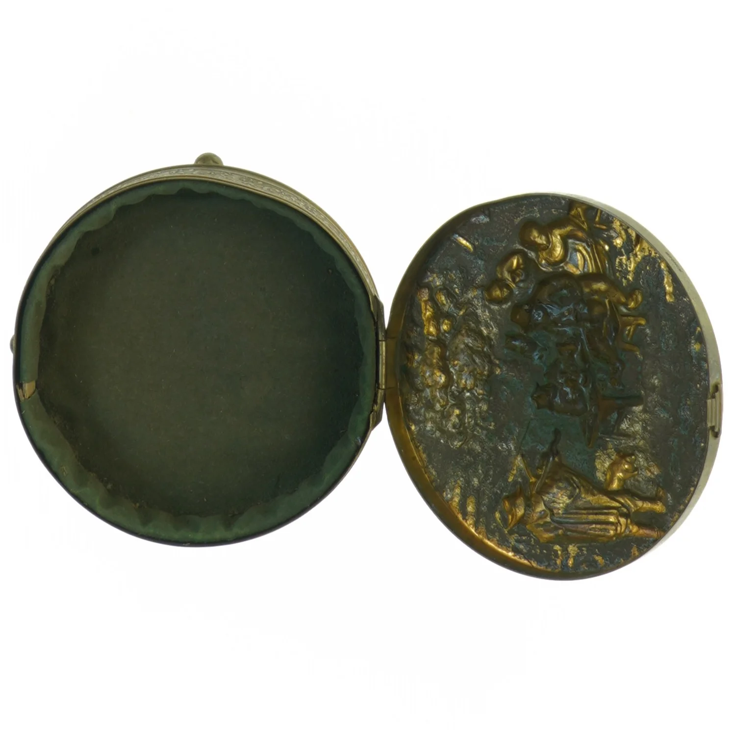 Antik messing æske (str. 12 x 4 cm)