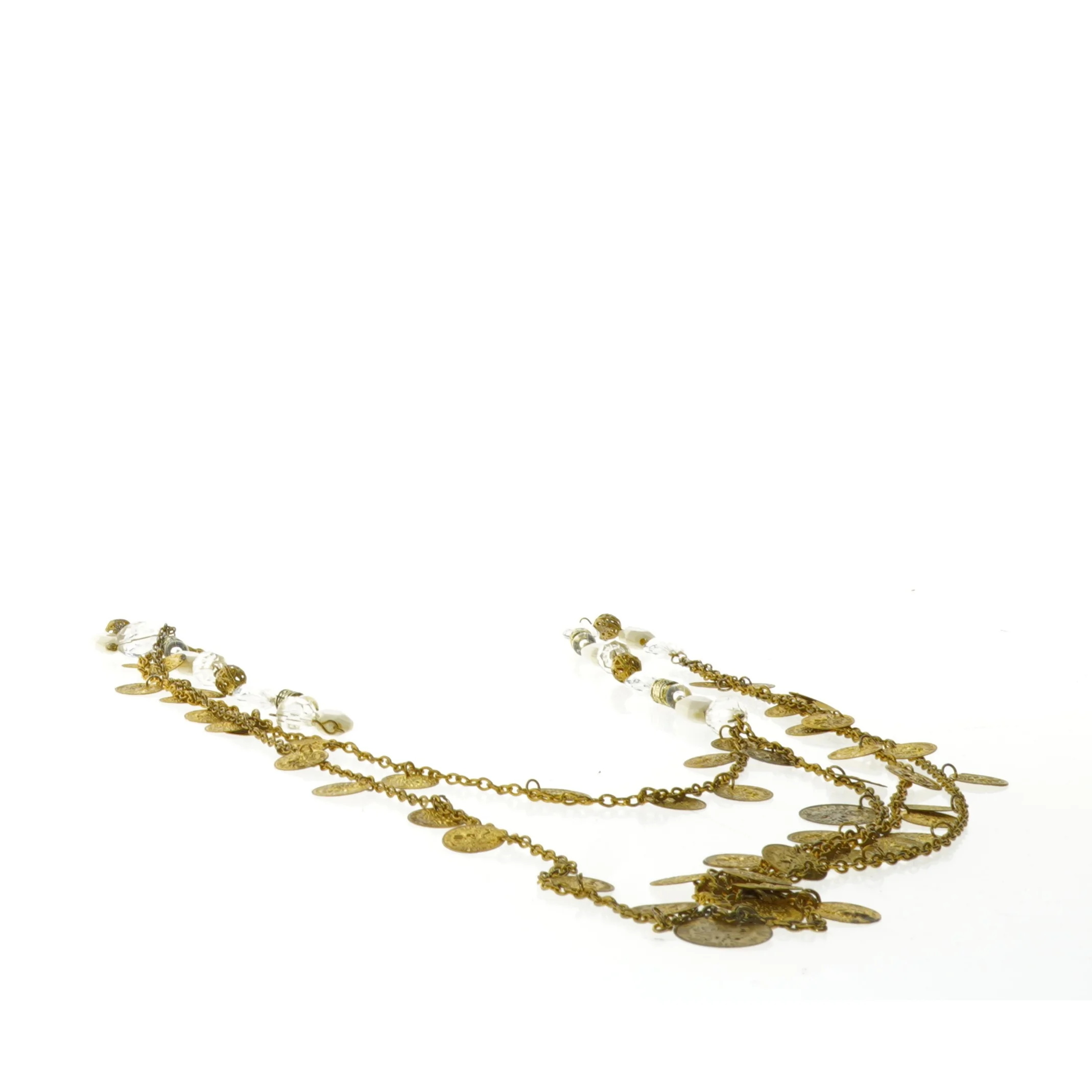 Perlekæde med guld detaljer (str. 83 cm)