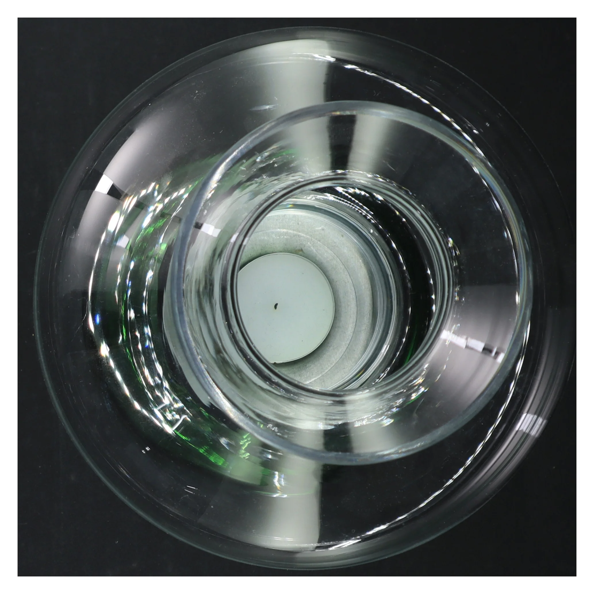 Glashurricane til fyrfadslys fra Krosno (str. H. 26 cm)