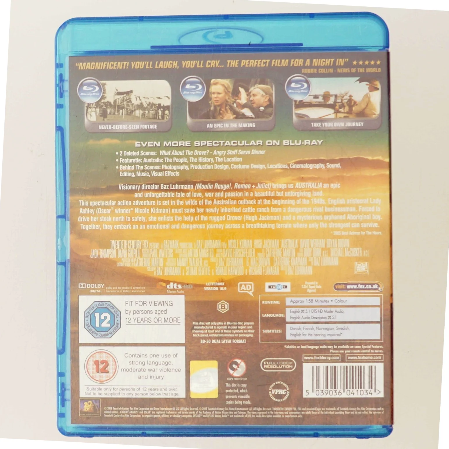 Australia med Nicole Kidman (Bluray)