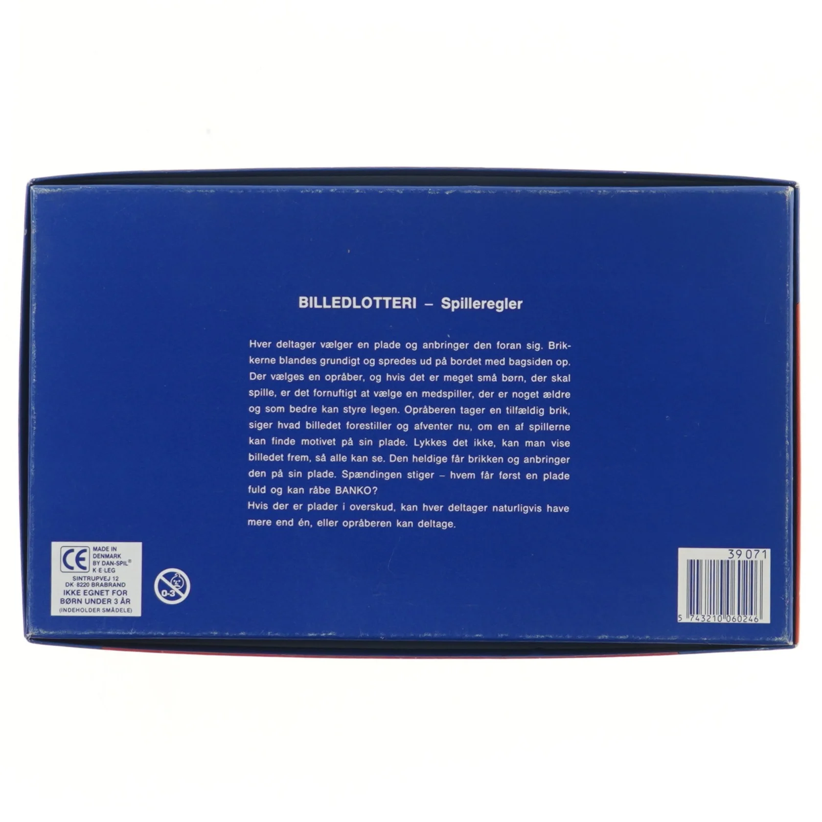 Billedlotteri spil fra Danspil (str. 32,5x19,5 cm)