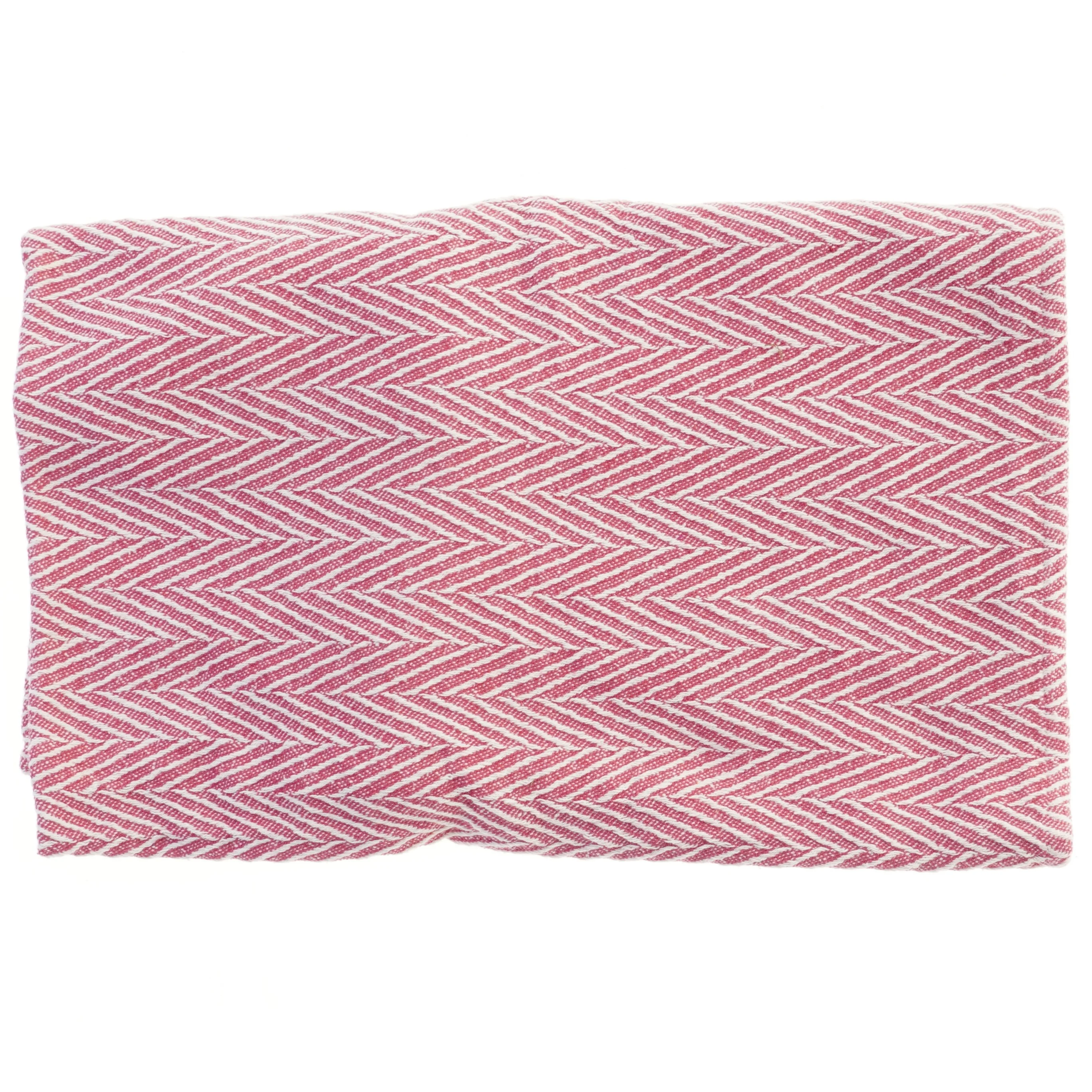 Rød zigzag tæppe/plaid (str. 116x140 cm)