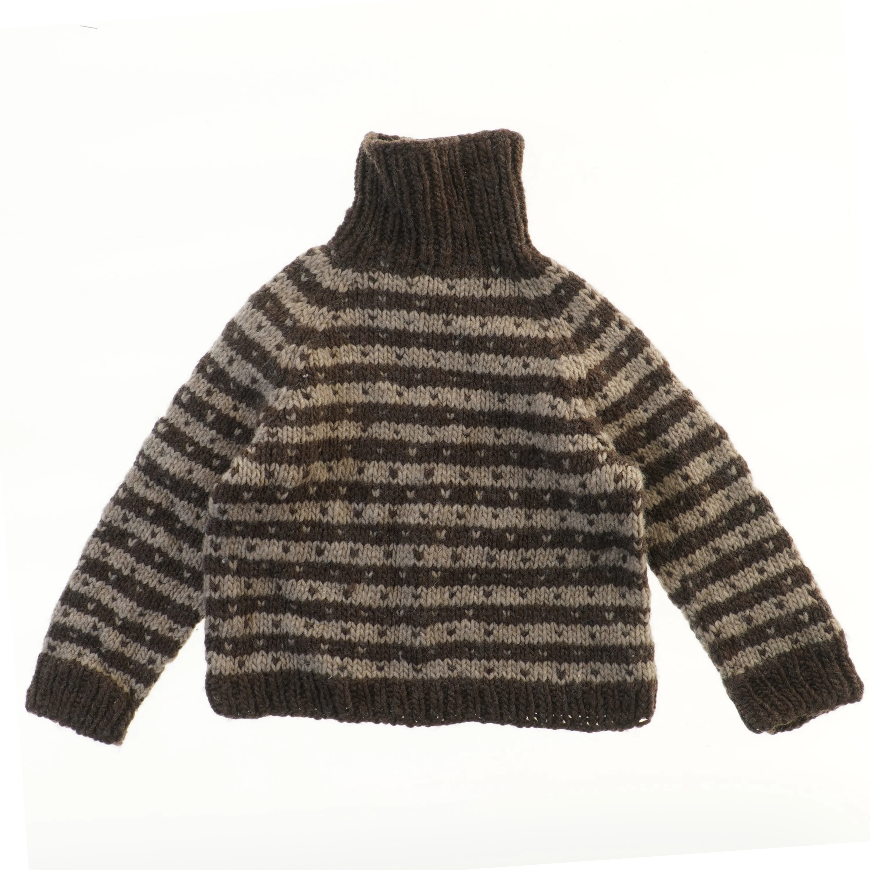 Strikket uldesweater med rullekrave (str.  37x42 cm)