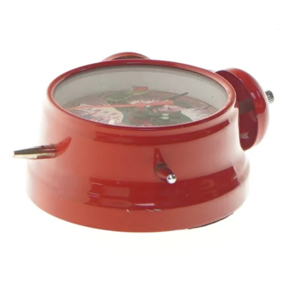 Vintage analog vækkeur med Mao-motiv (str. Ø 7 cm)