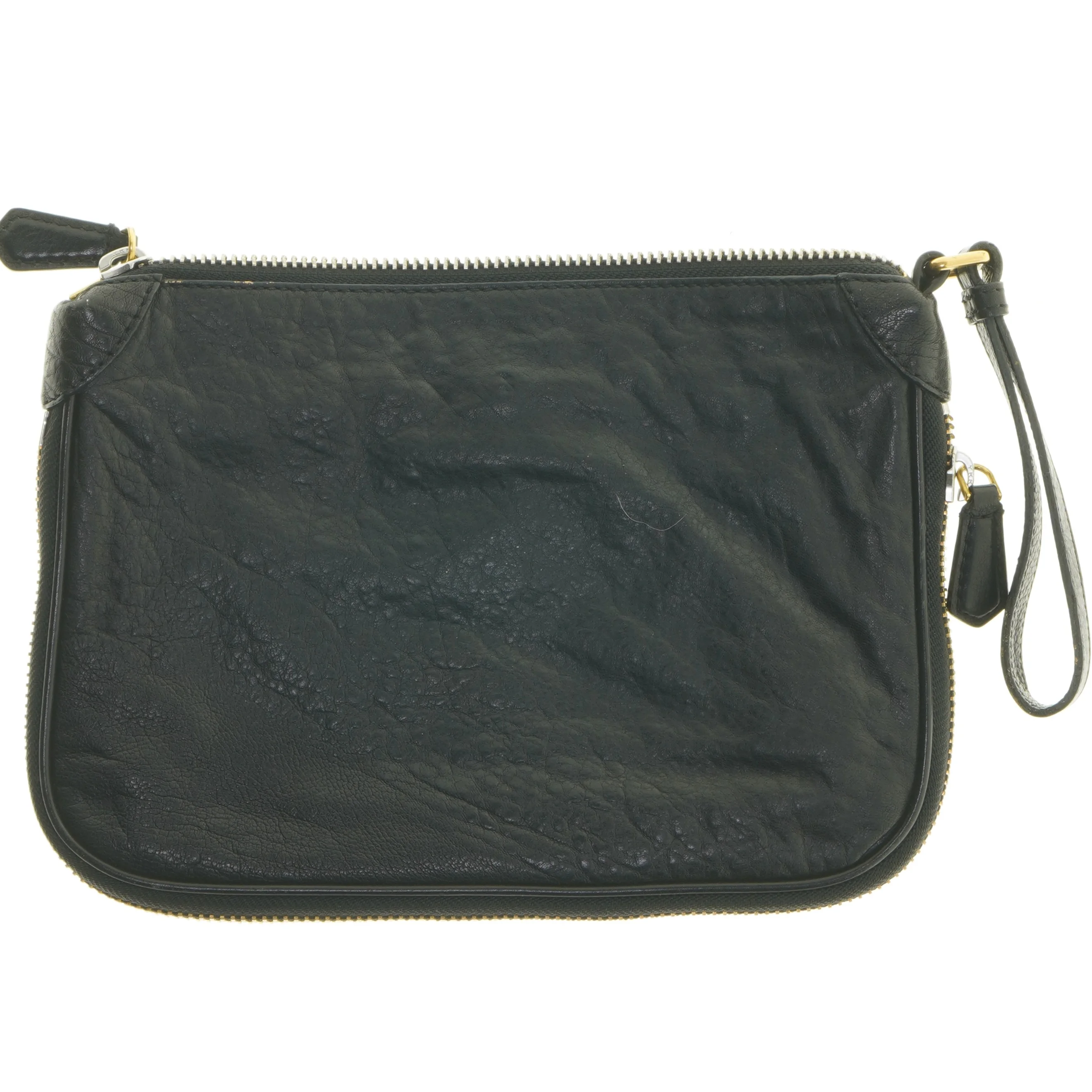 Sort læder clutch med lynlås fra Marc Jacobs (str. 28x20 cm)