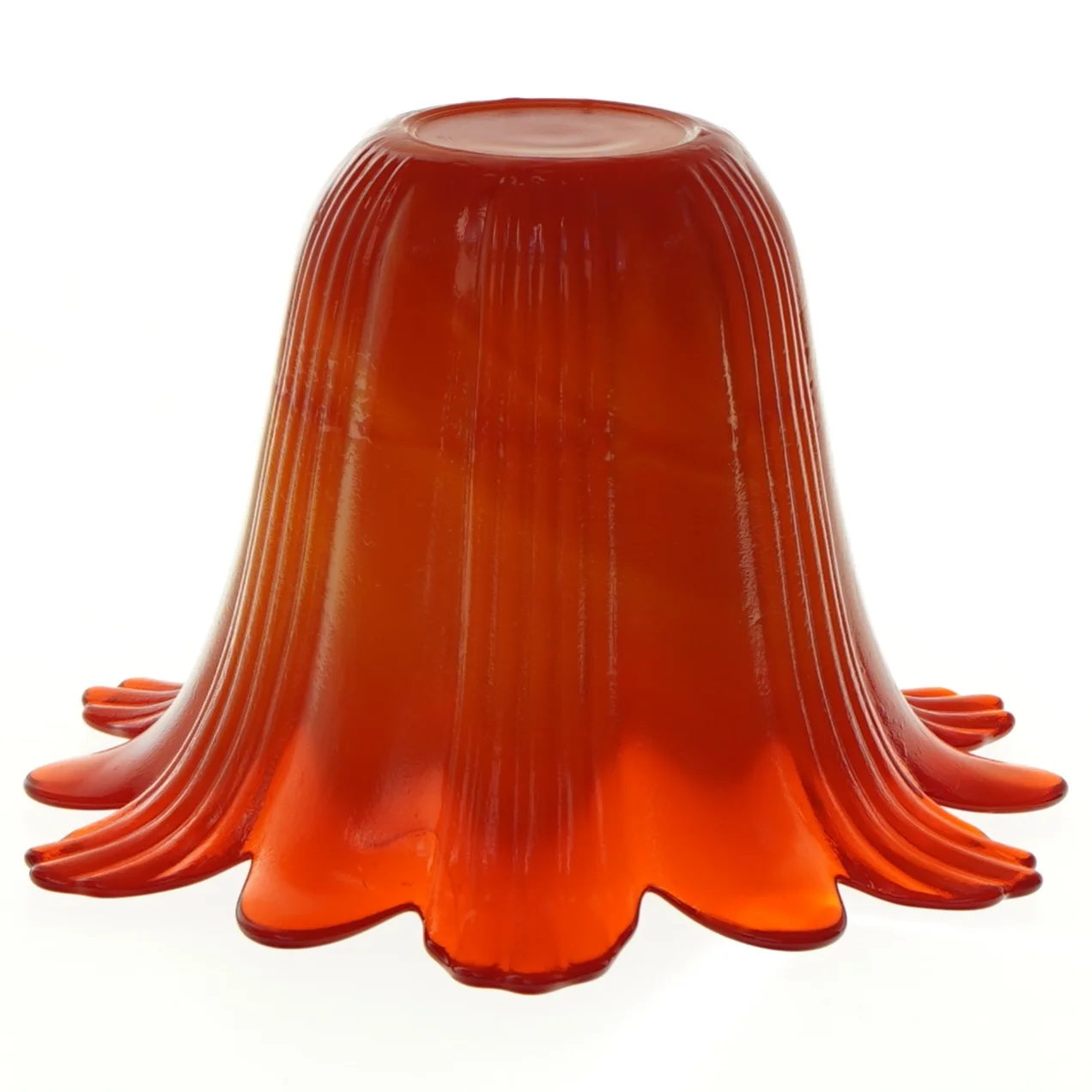 Gennemsigtig orange solsikkevase (str. 11 x 17 cm)