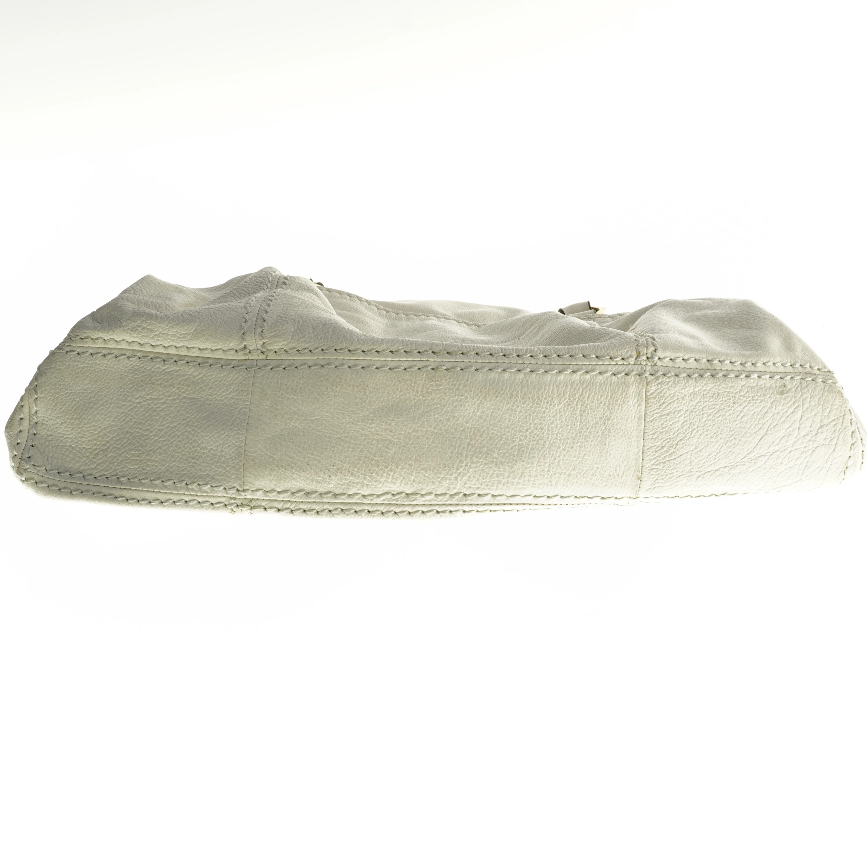 Hvid lædertaske fra Smith & Canova (str. 45x30 cm)