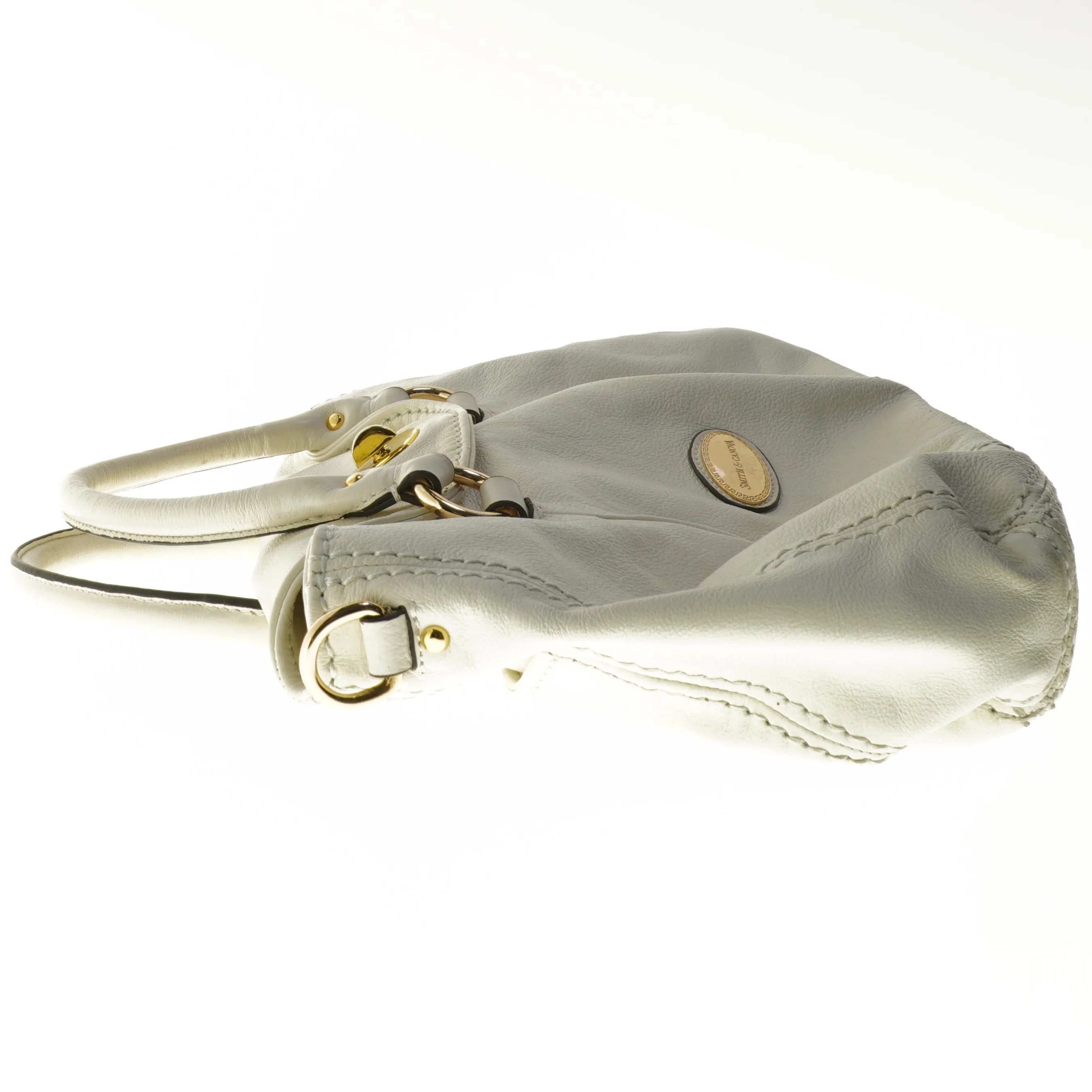 Hvid lædertaske fra Smith & Canova (str. 45x30 cm)