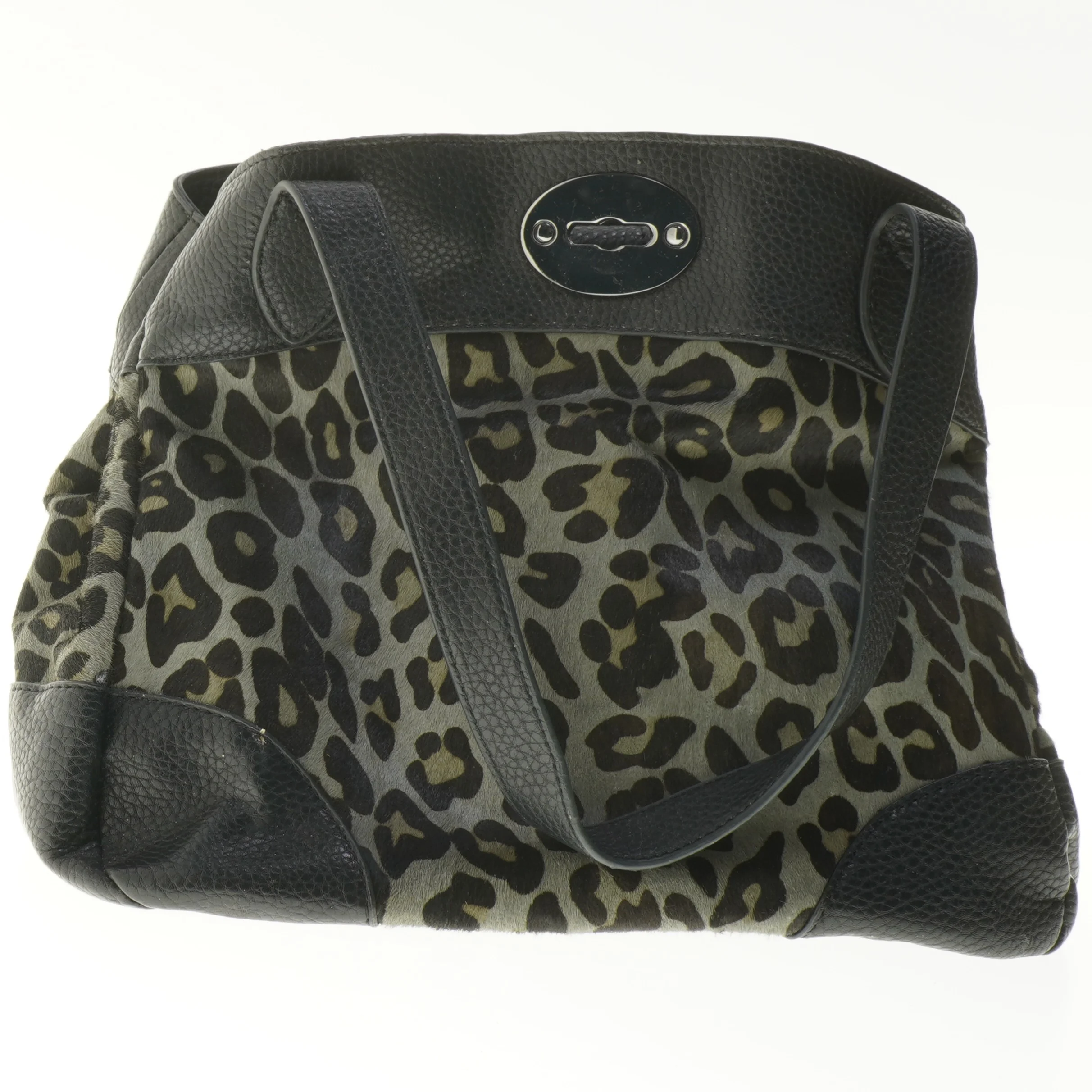 Stor leopardmønstret taske (str. 30x25x18 cm)