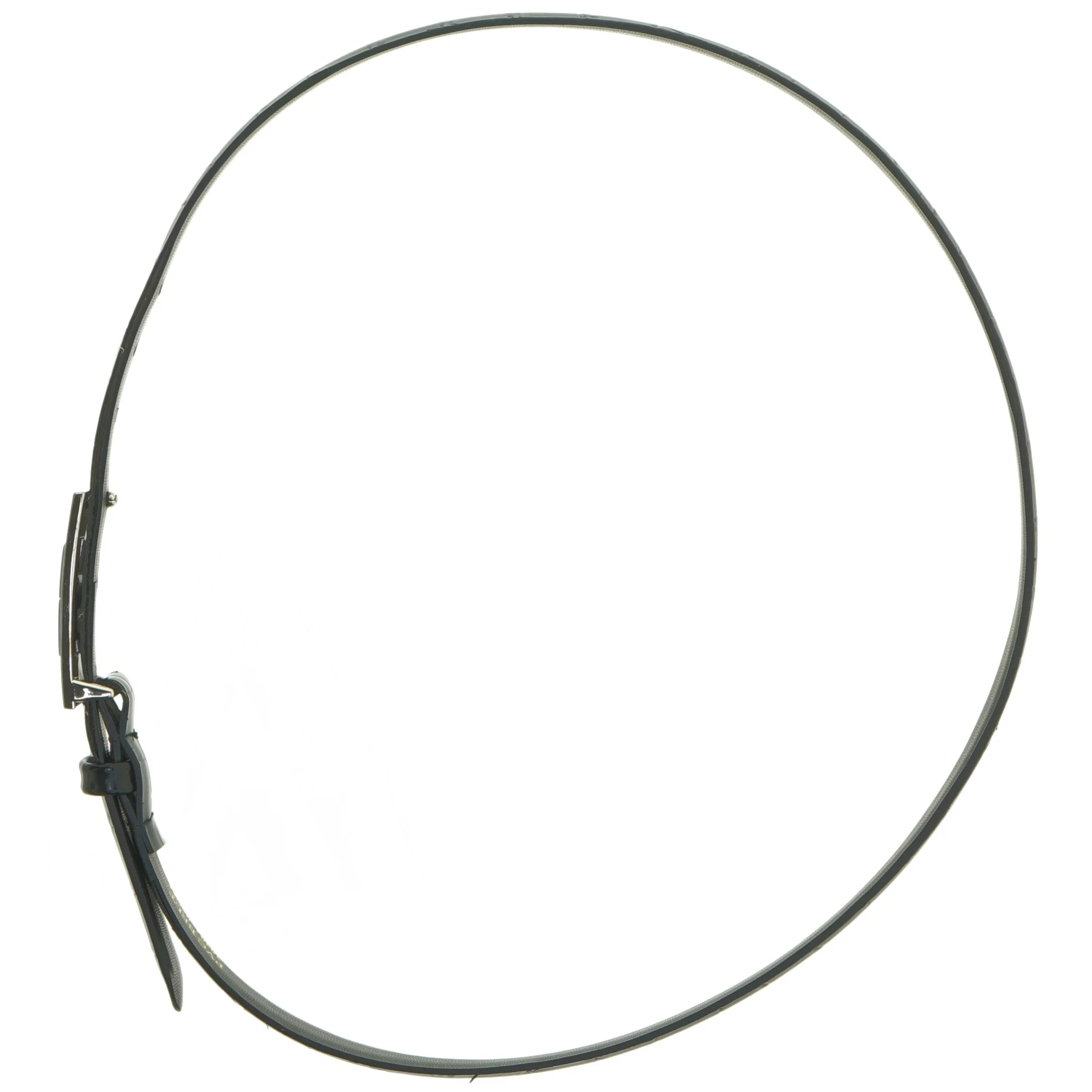 Sort bælte med præget mønster (str. 110 cm)