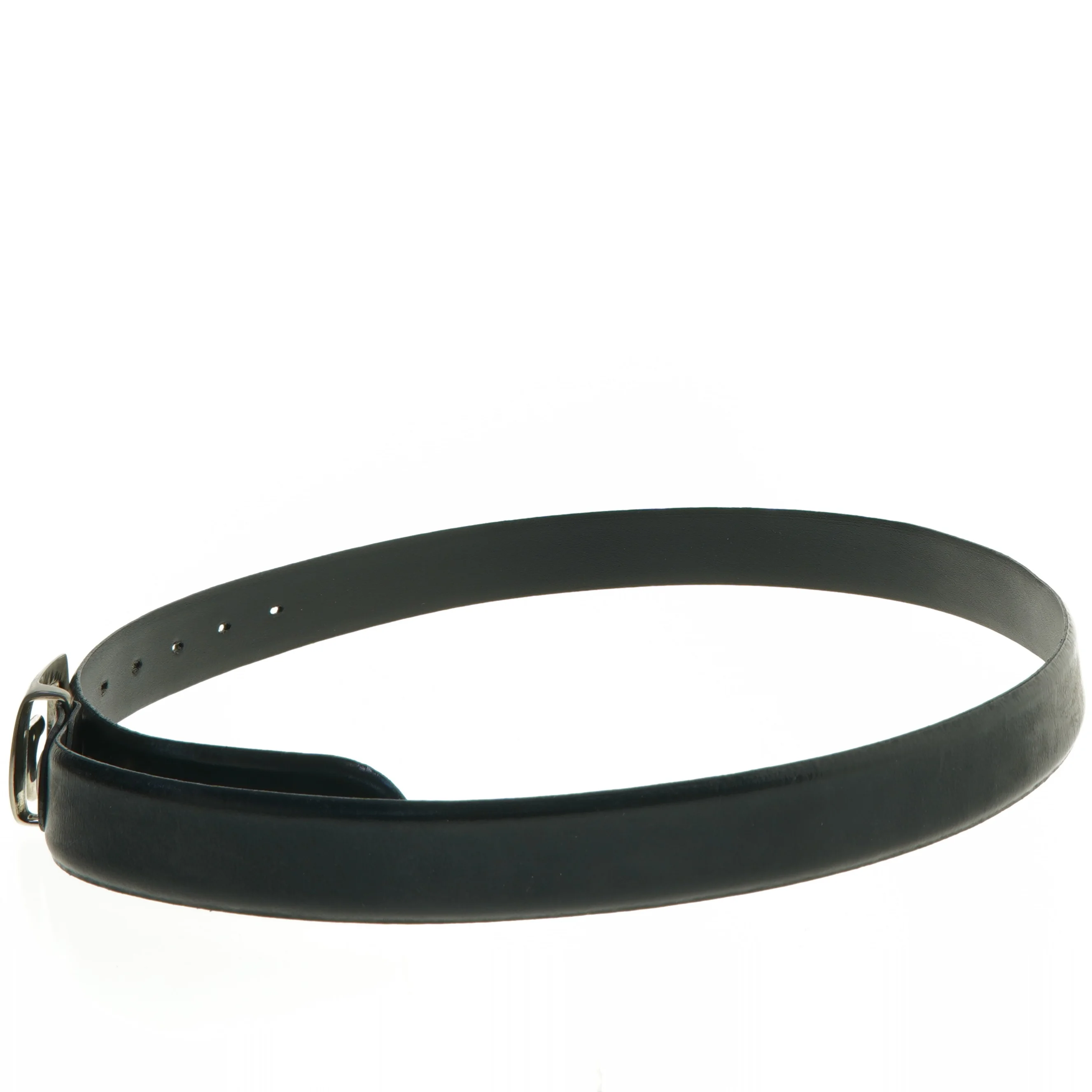 Sort læderbælte (str. 110 cm)