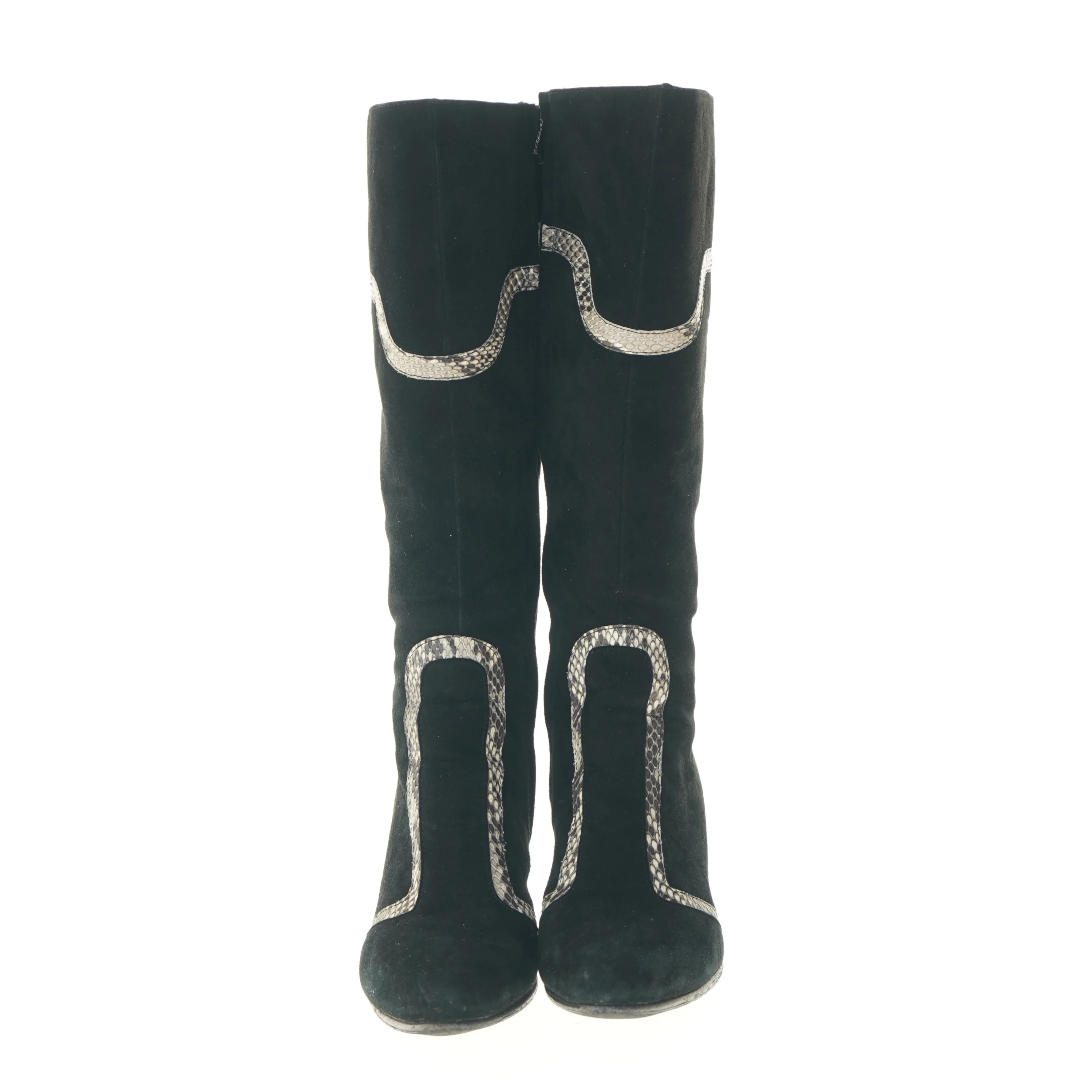 Sorte,  italienske håndsyede højhælede støvler fra C&C lifetime i leather (str. 37,5 )