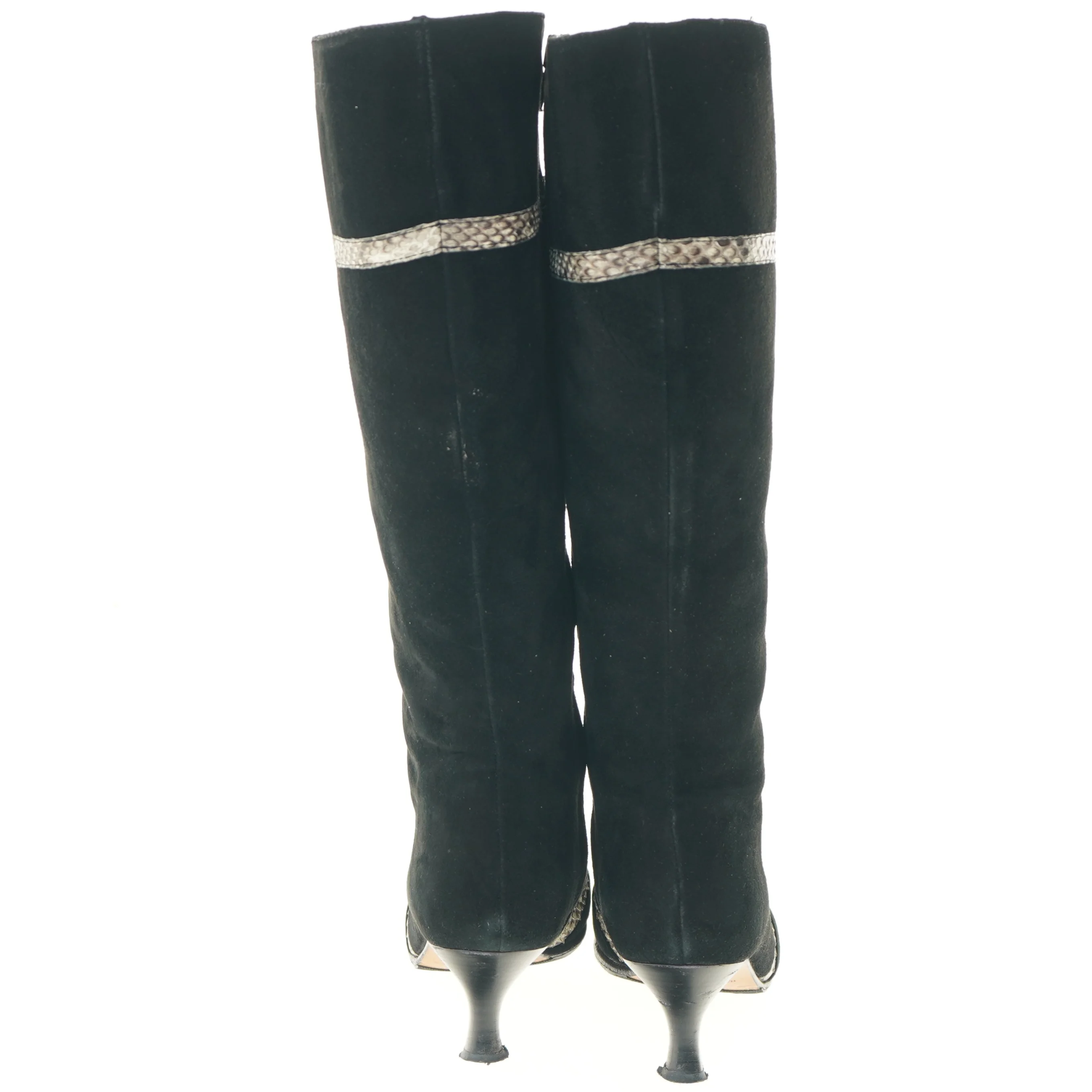 Sorte,  italienske håndsyede højhælede støvler fra C&C lifetime i leather (str. 37,5 )