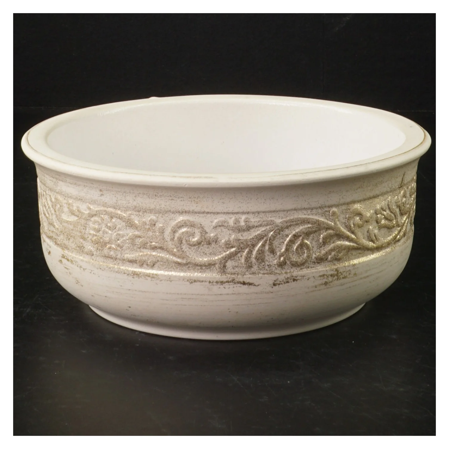 Keramiksk&aring;l (str. H. 6,5 cm. 16,5 cm)