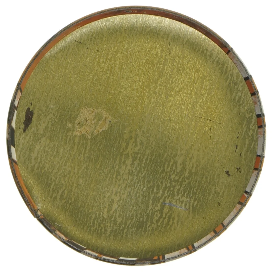 Dekorativ rund metaldåse med heste IRA (str. Ø 11,5x cm højde 15 cm)