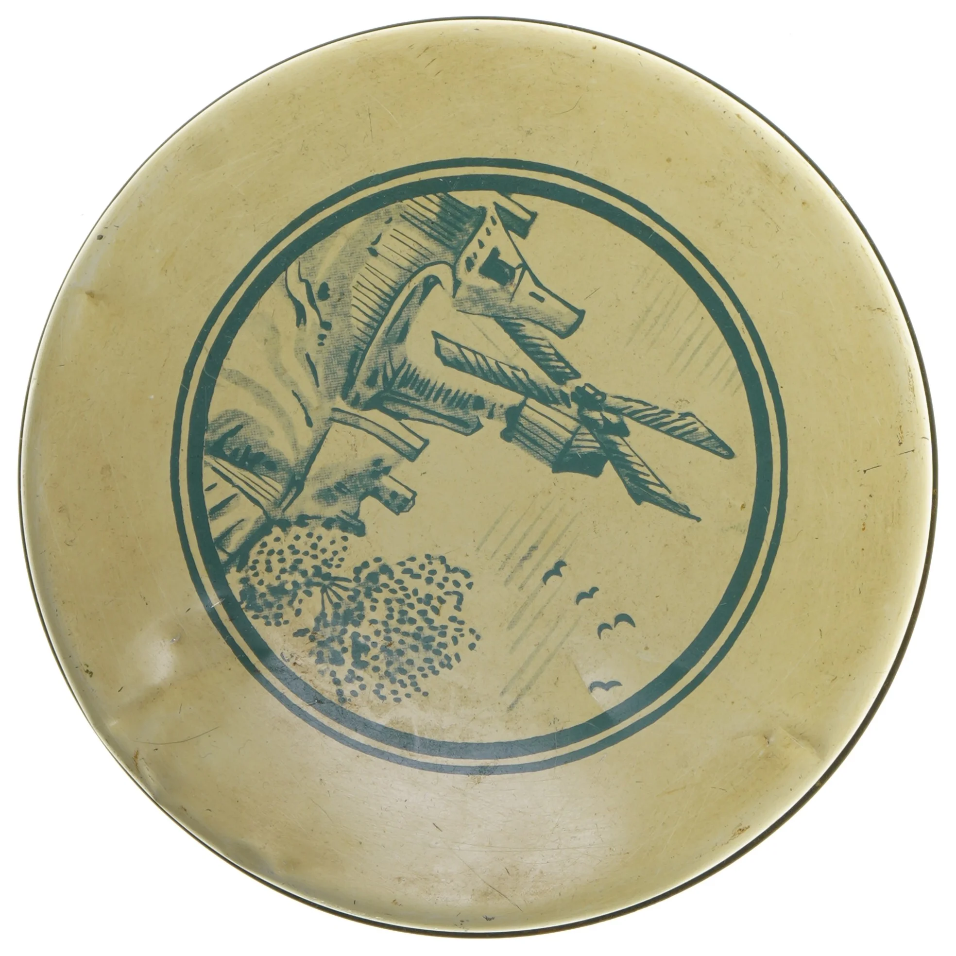 Vintage rund blikdåse Safir Vejle Dampmølle (str. Ø 22 cm højde 8,5 cm)