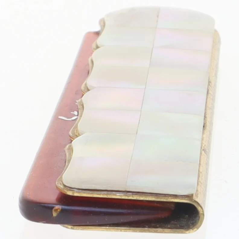 Sammenfoldelig kam med perlemor (str. 19 cm)