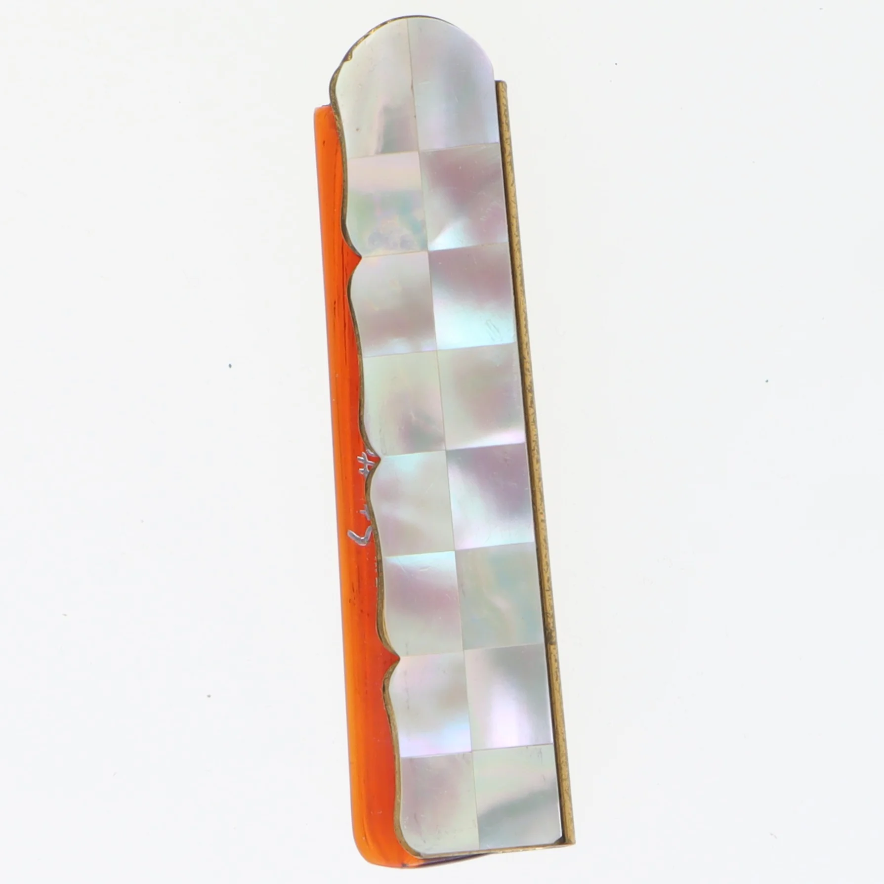 Sammenfoldelig kam med perlemor (str. 19 cm)