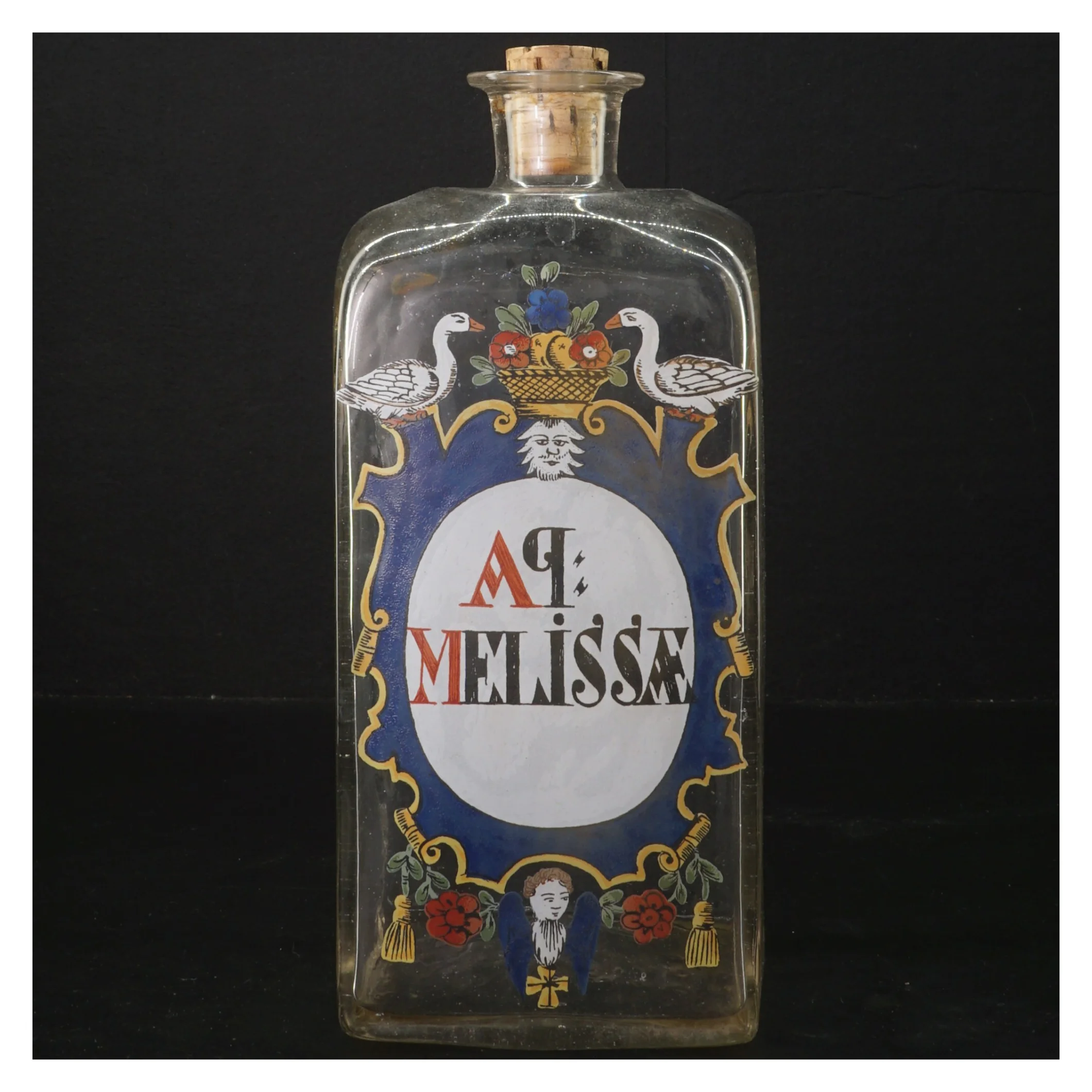 Dekorativ apotekerflaske med korkprop (str. 24x9x10 cm)