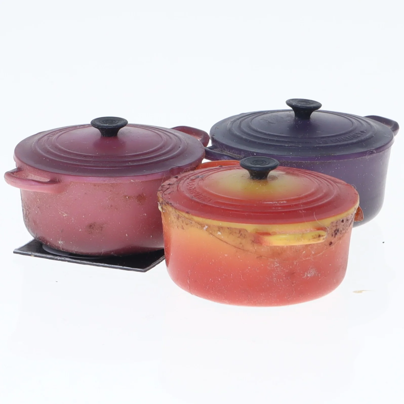 Miniature gryder med låg, magneter (str. Ø 4 cm)