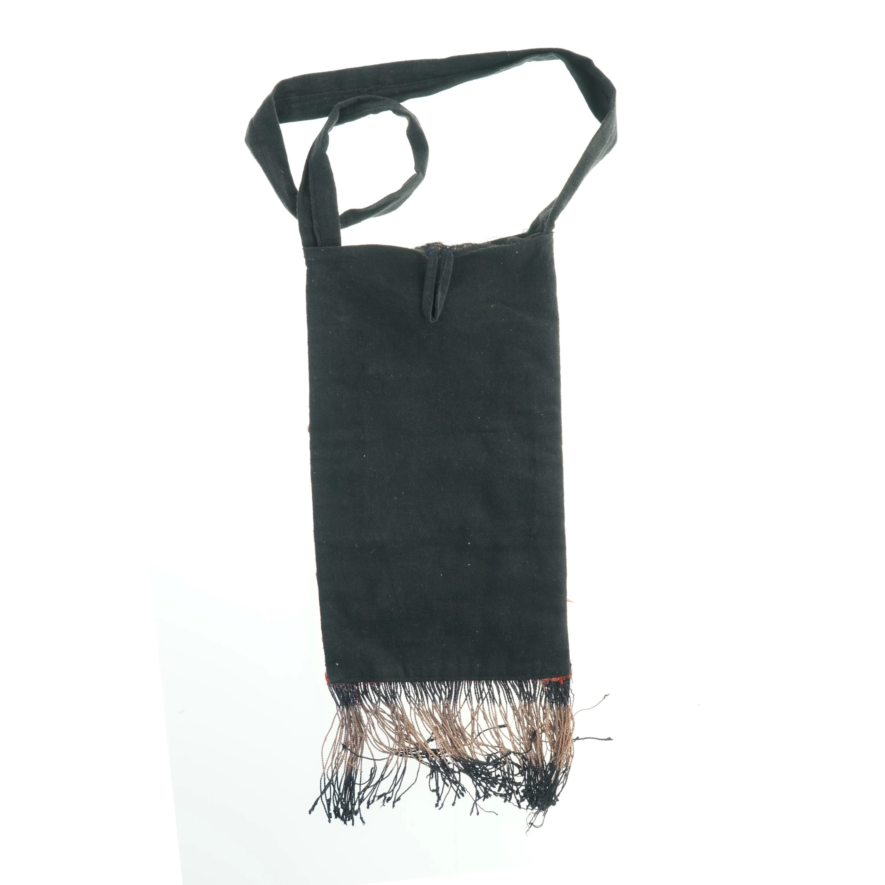 Broderet skuldertaske med frynser (str. 40x23 cm)