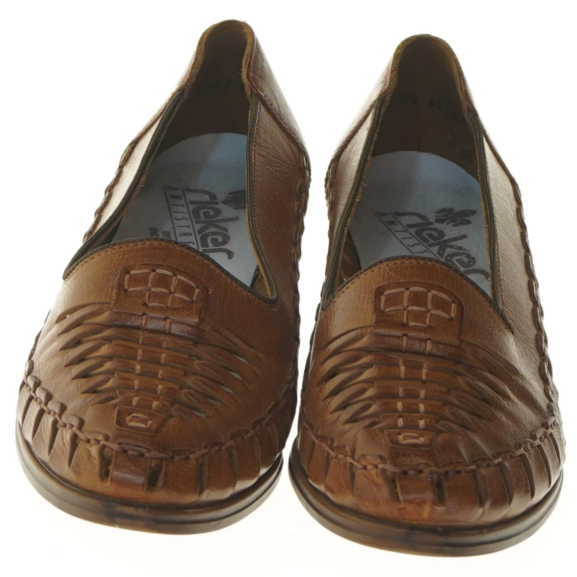 Brune vintage lædersko med hæl i størrelse 39 fra Rieker (str. 39 )