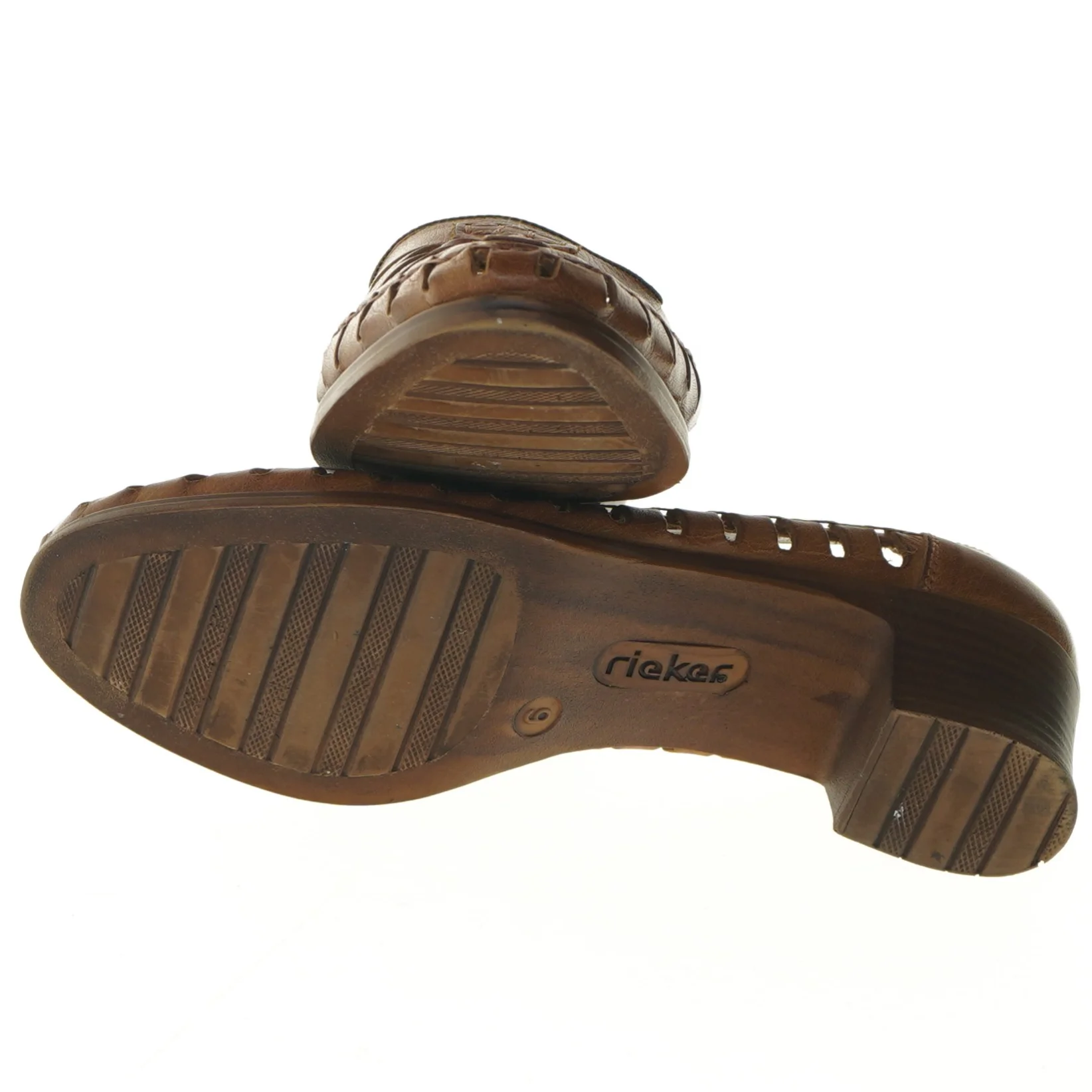 Brune vintage lædersko med hæl i størrelse 39 fra Rieker (str. 39 )