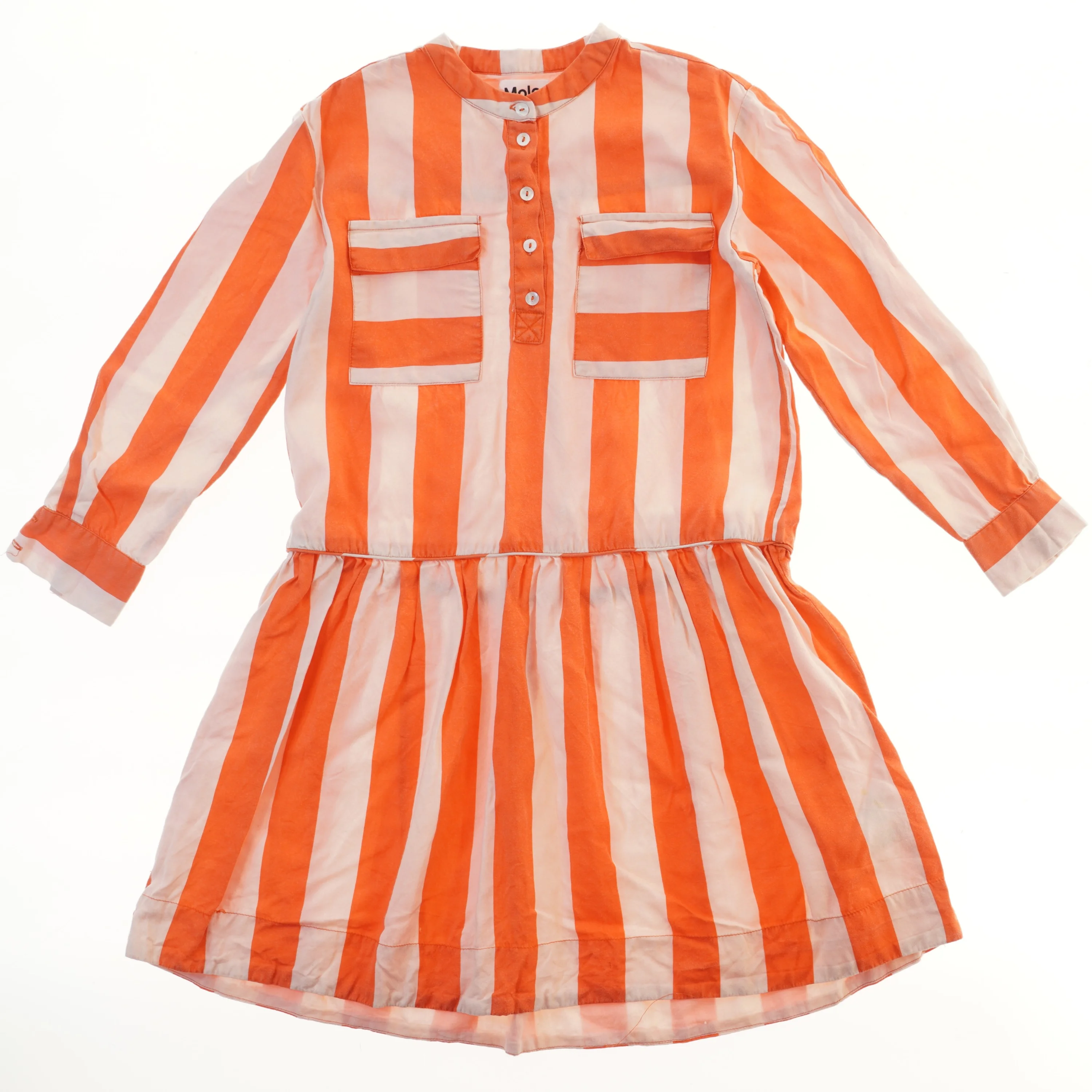 Stribet kjole med lange ærmer fra Molo (str. 140)