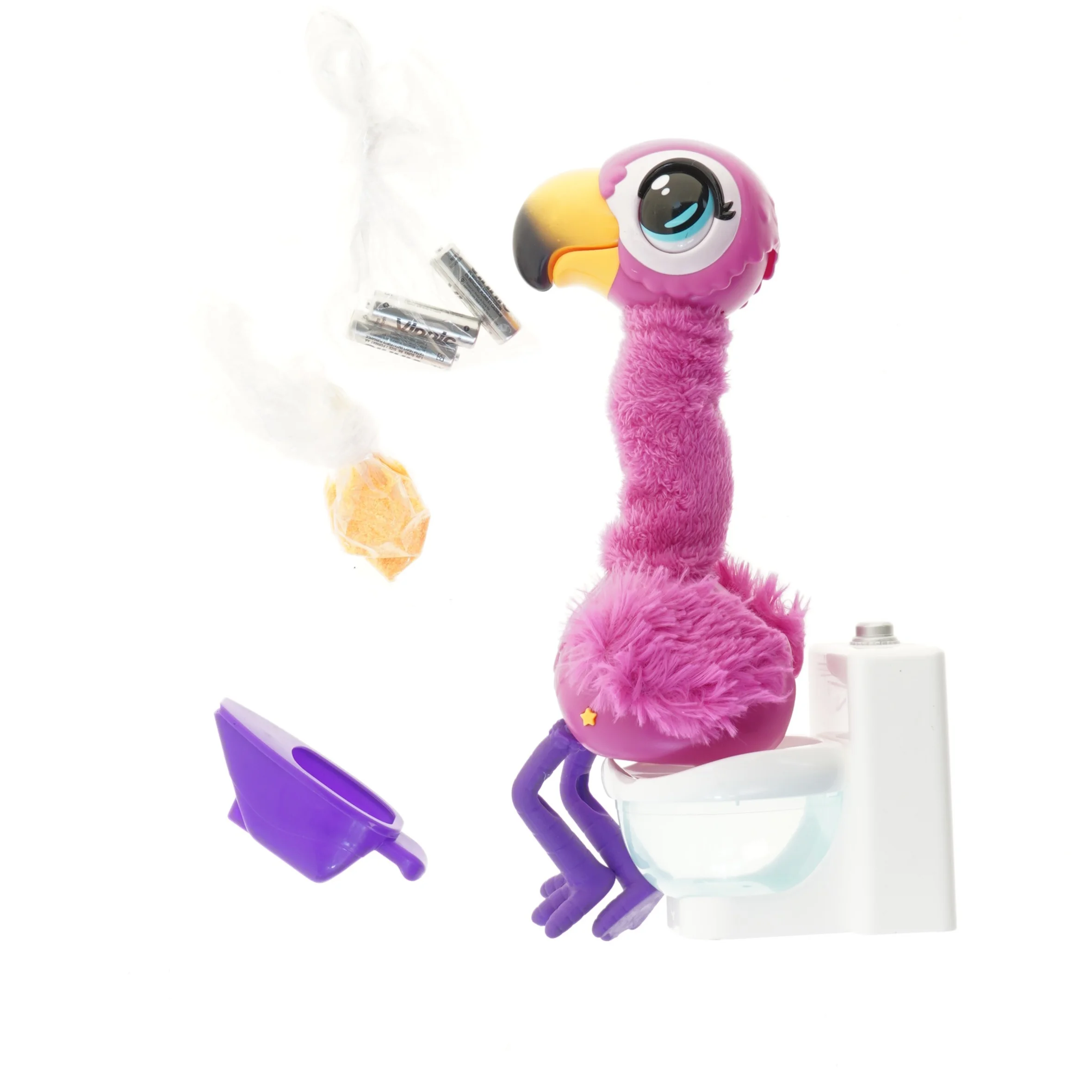 Flamingo legetøj med toilet (str. 33 cm)