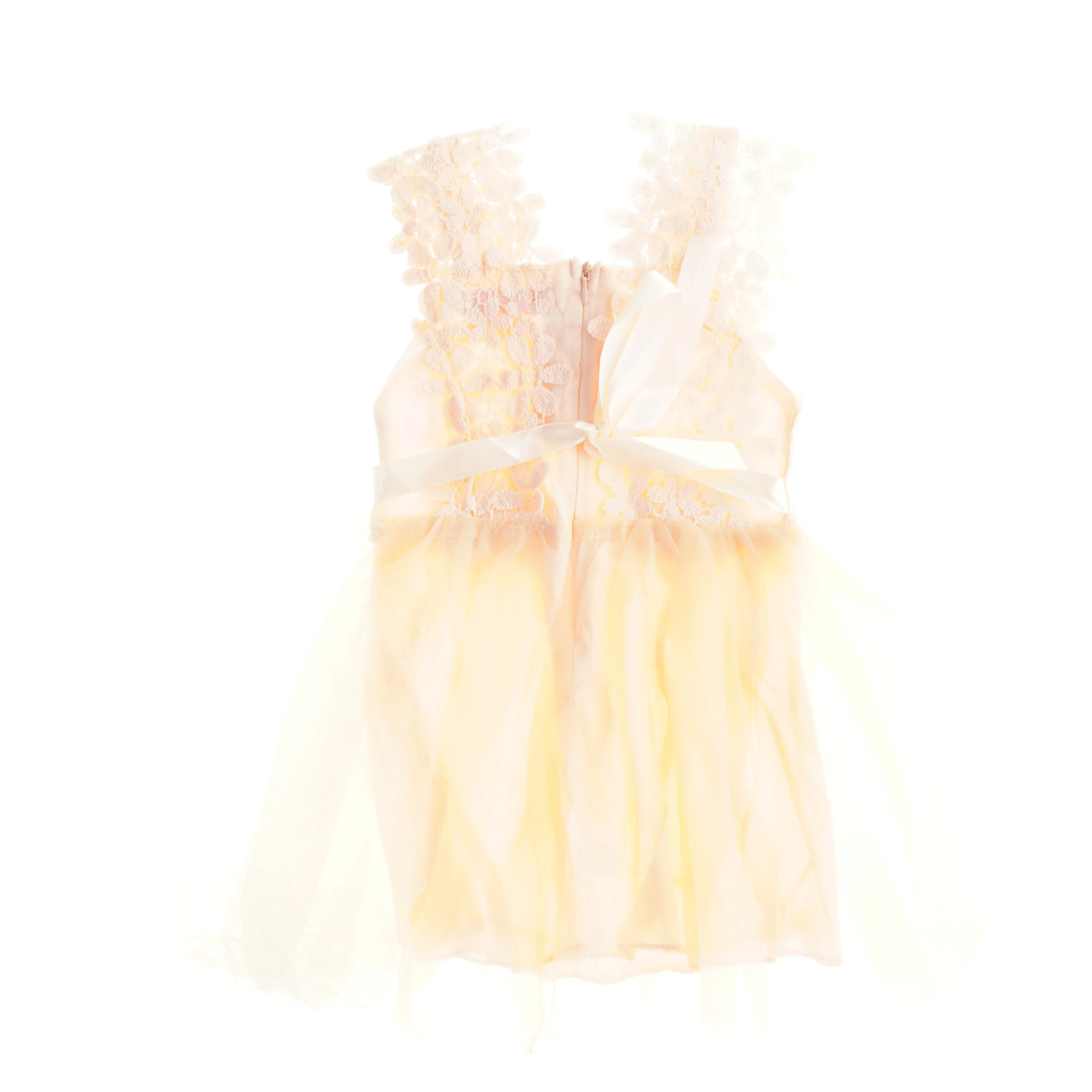 Kjole med blomster og blonder (str. 49 x 23 cm)