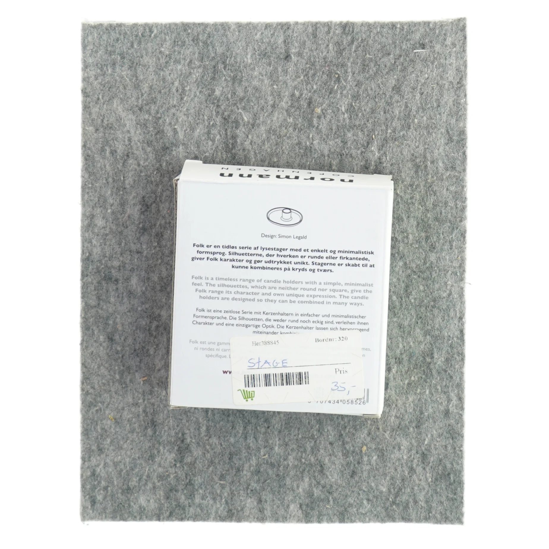 Lysestage fra Normann (str. 12 x 11cm)