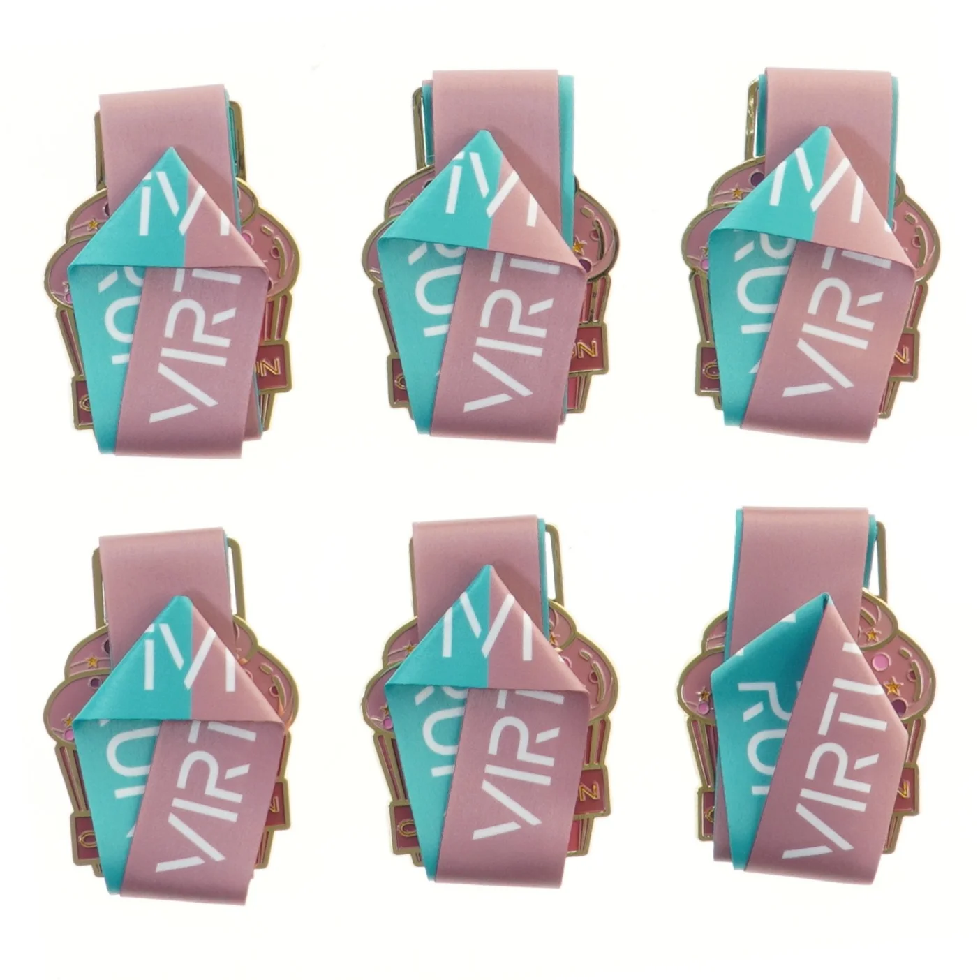 Løbsmedaljer med bånd (str. 6 stk cm)