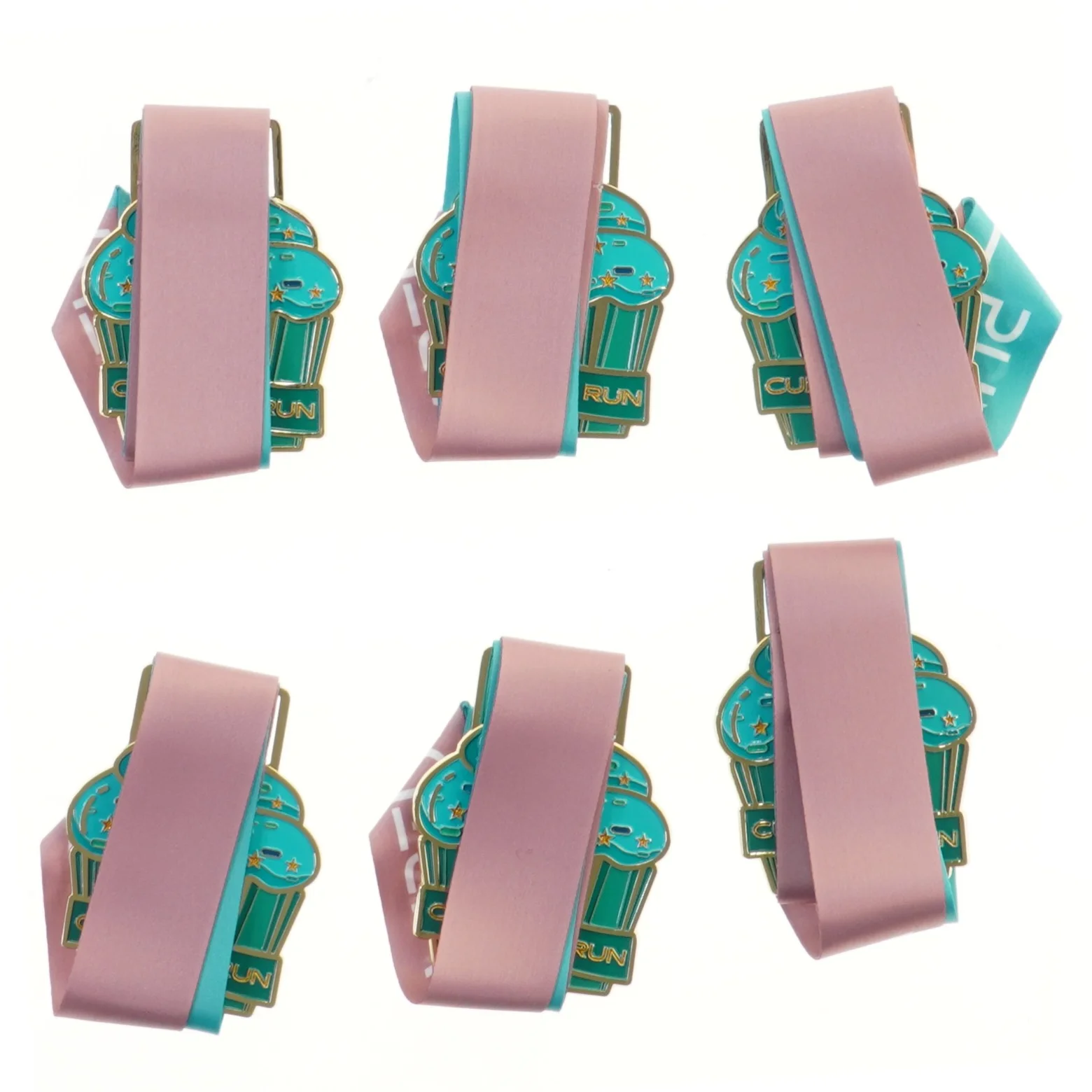 Løbsmedaljer med bånd (str. 6 stk cm)