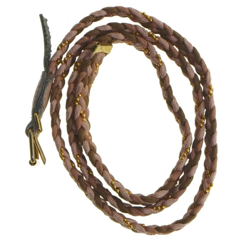 Flettet bælte i læder og tekstil fra Lady Laiglon (str. 90 cm)