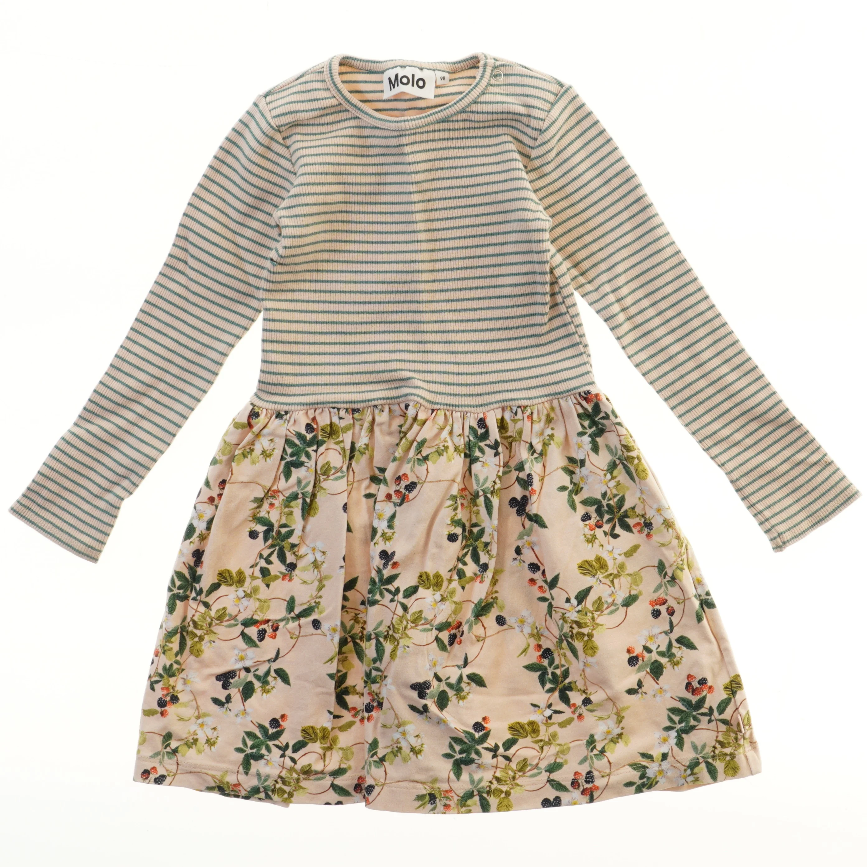 Pige kjole med striber og blomster fra Molo (str. 98)