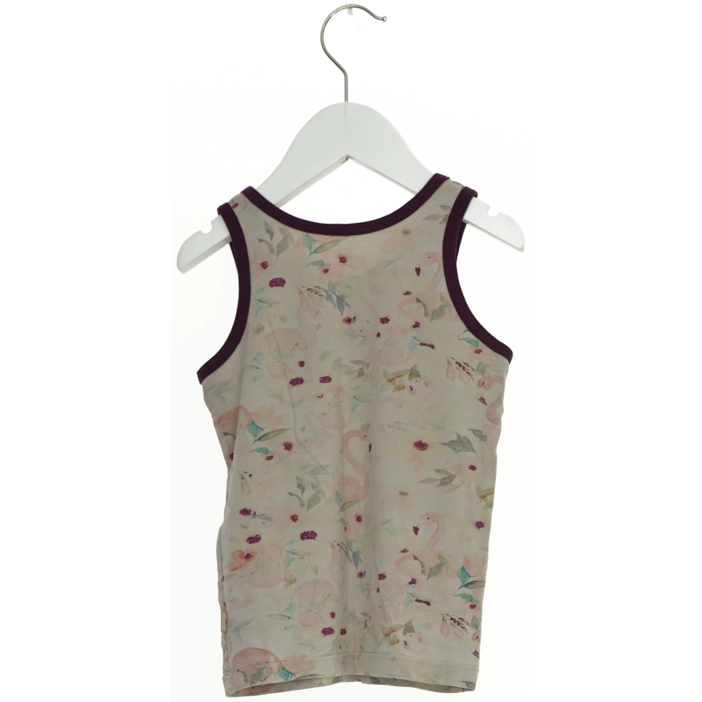 Børne top med blomster og flamingoer (str. 92)