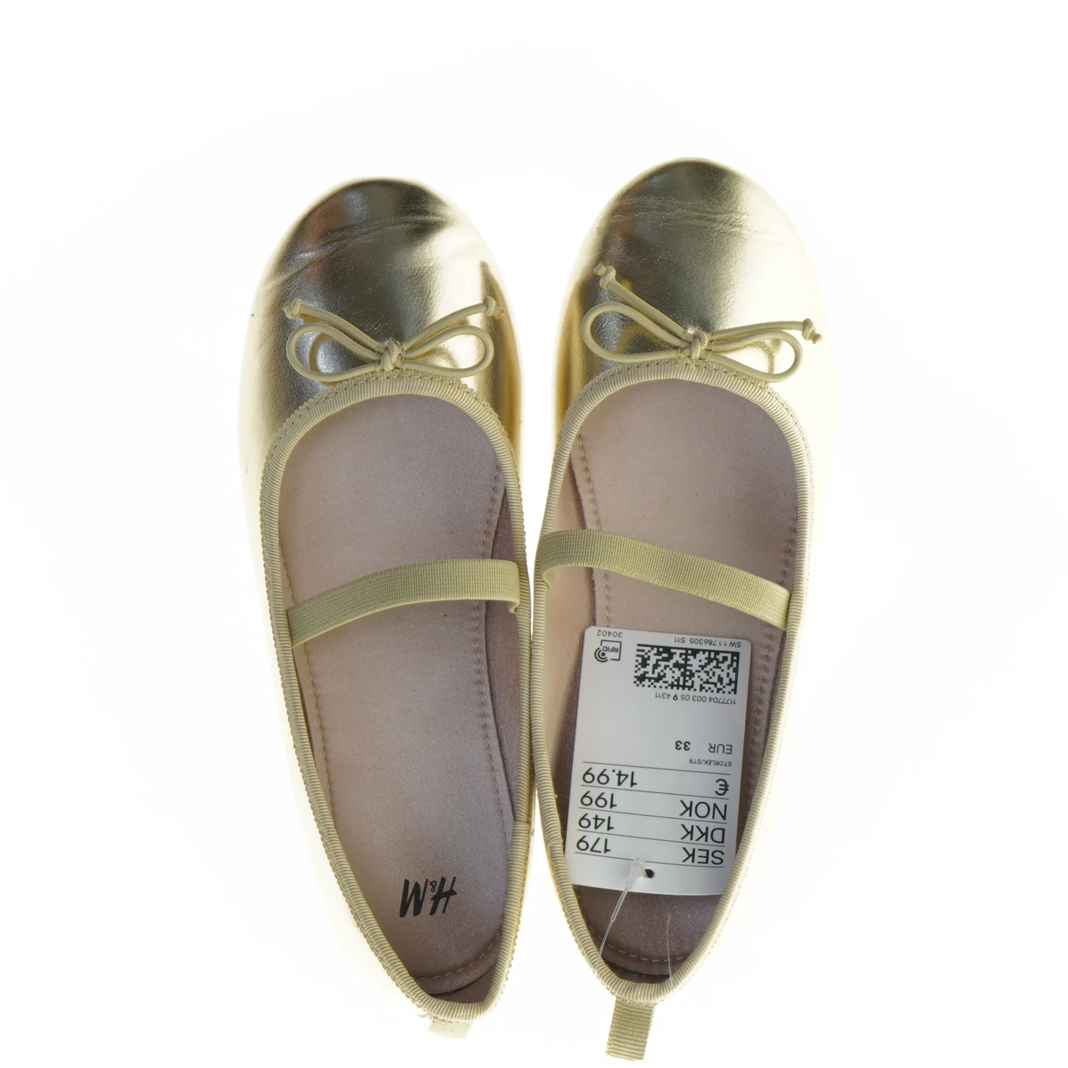 Guld ballerina sko til børn fra H&M (str. 33 )