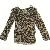 Langærmet bluse med leopardmønster (str. 92)