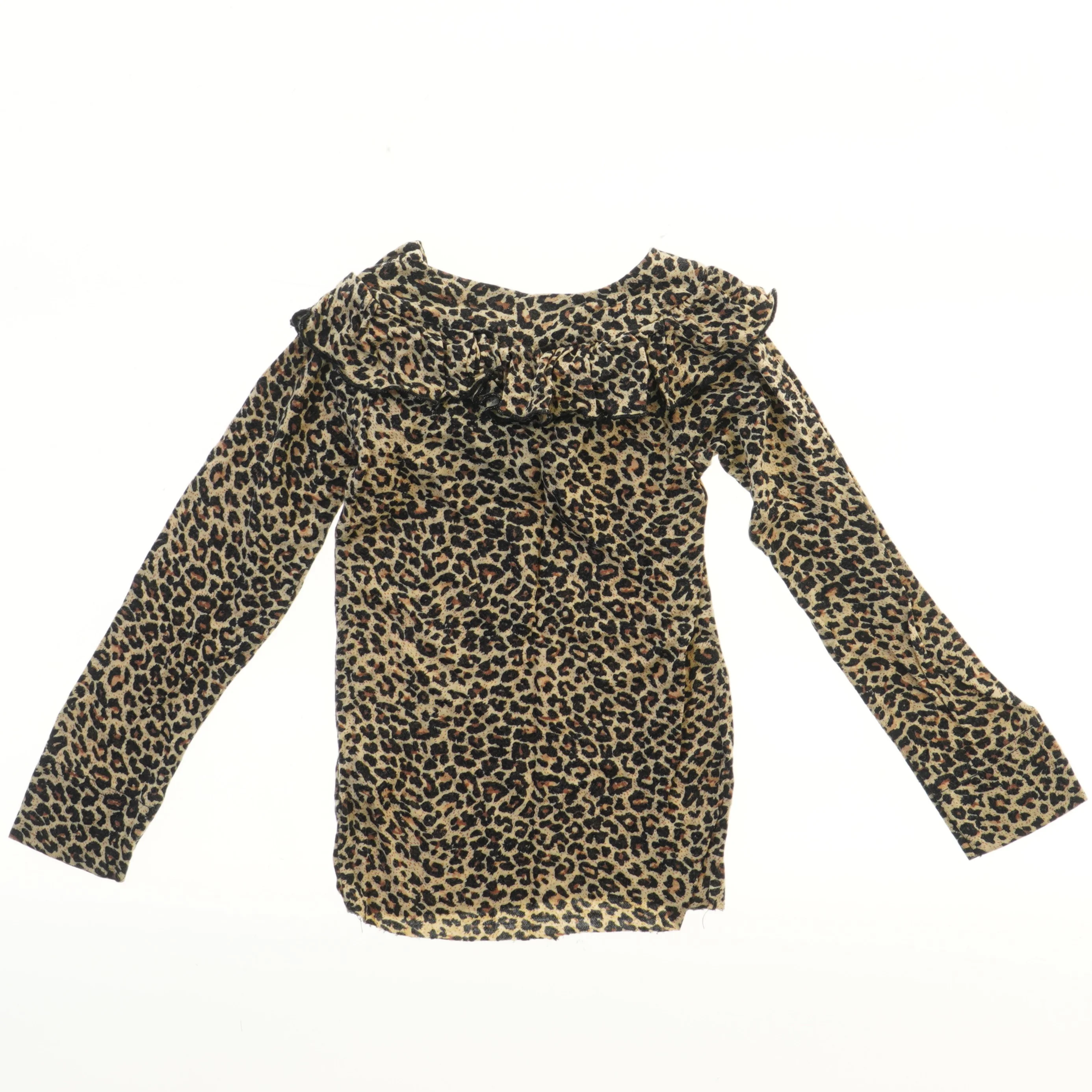 Langærmet bluse med leopardmønster (str. 92)