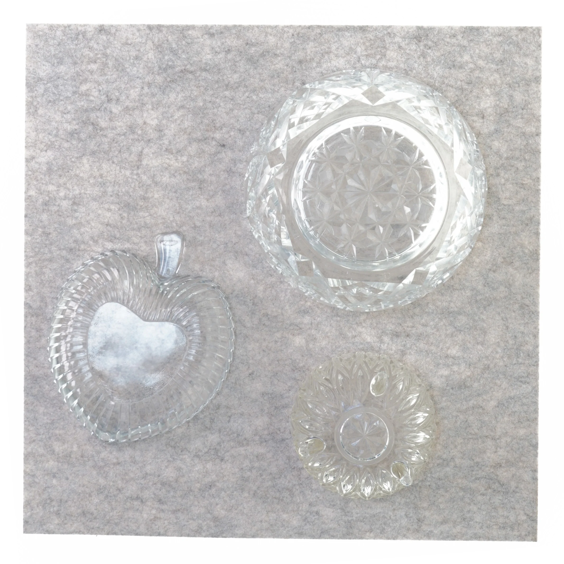 3 stk krystal skåle